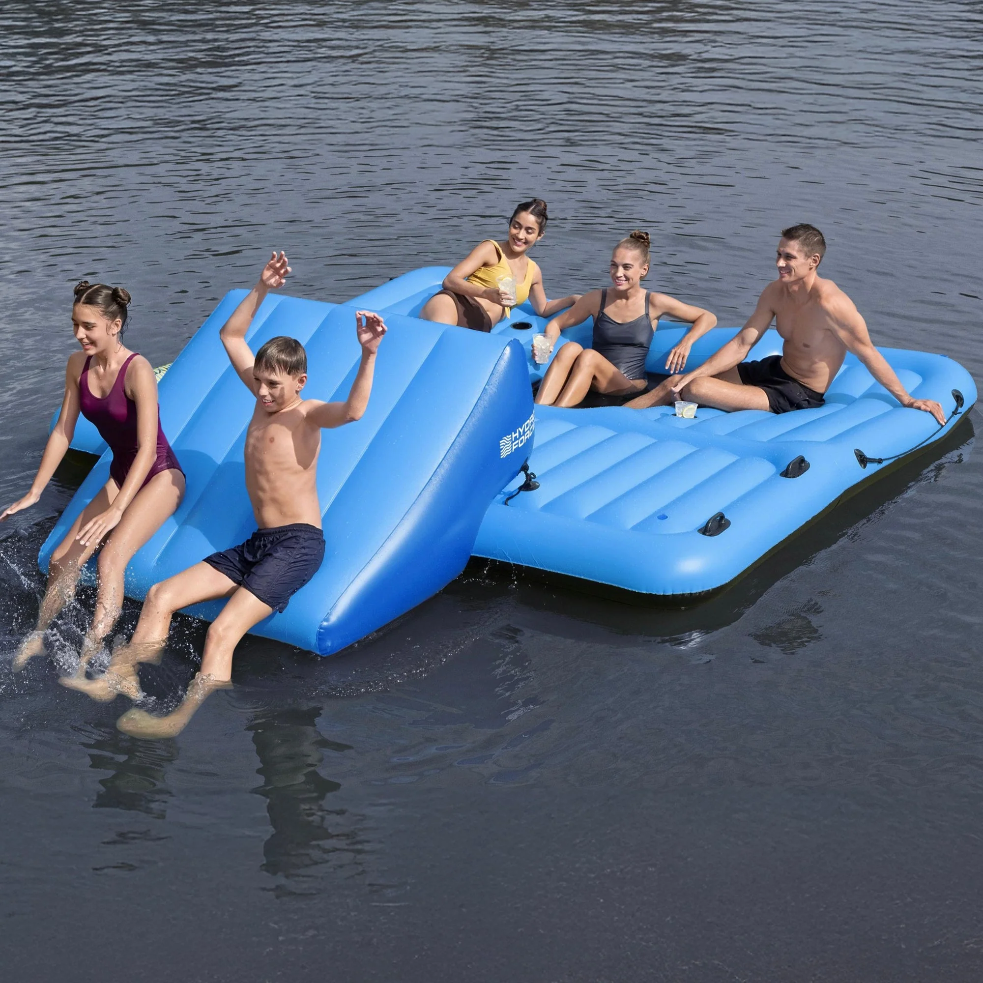 Bestway Hydro Force Detachable Summer Slide 5 Person Inflatable Activity Island - Image 7