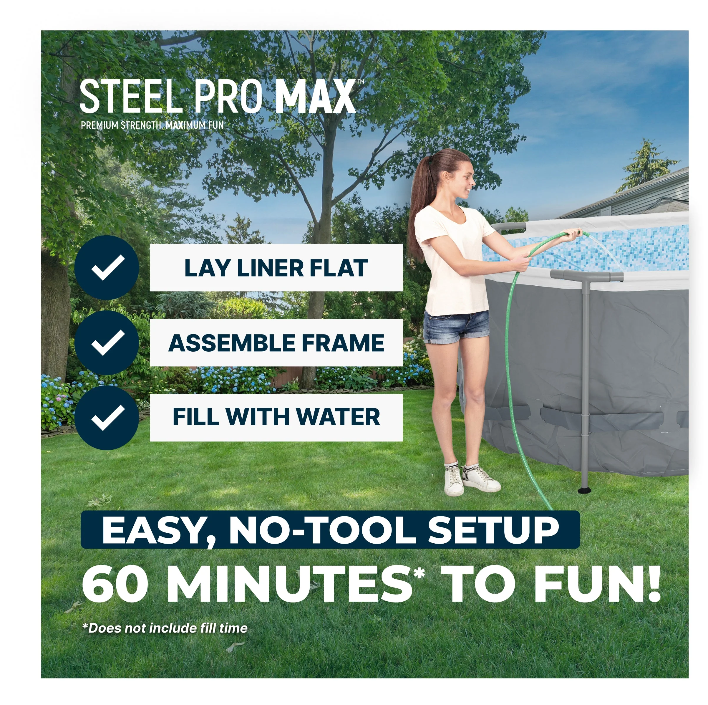 Bestway Steel Pro MAX 18' x 9' x 48" Oval Above Ground Outdoor Swimming Pool Set - Image 6