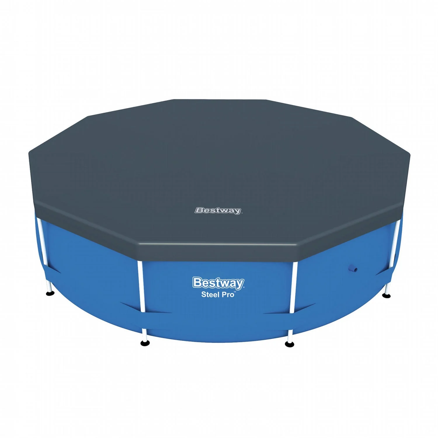 Bestway Round PVC 10 Foot Pool Cover for Above Ground Pro Frame Pools (2 Pack) - Image 3
