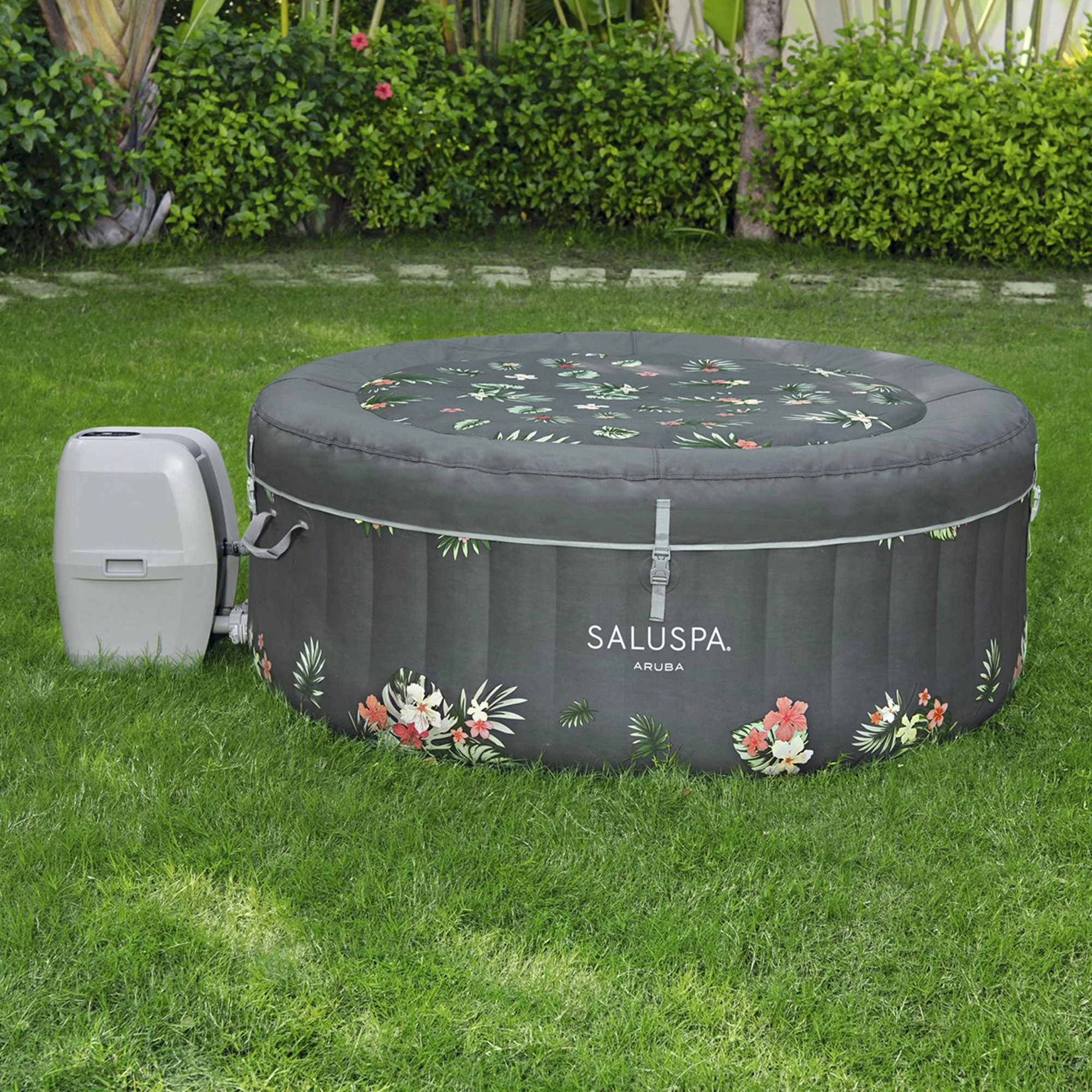 Bestway SaluSpa Aruba AirJet Inflatable Hot Tub with EnergySense Cover, Grey - Image 11