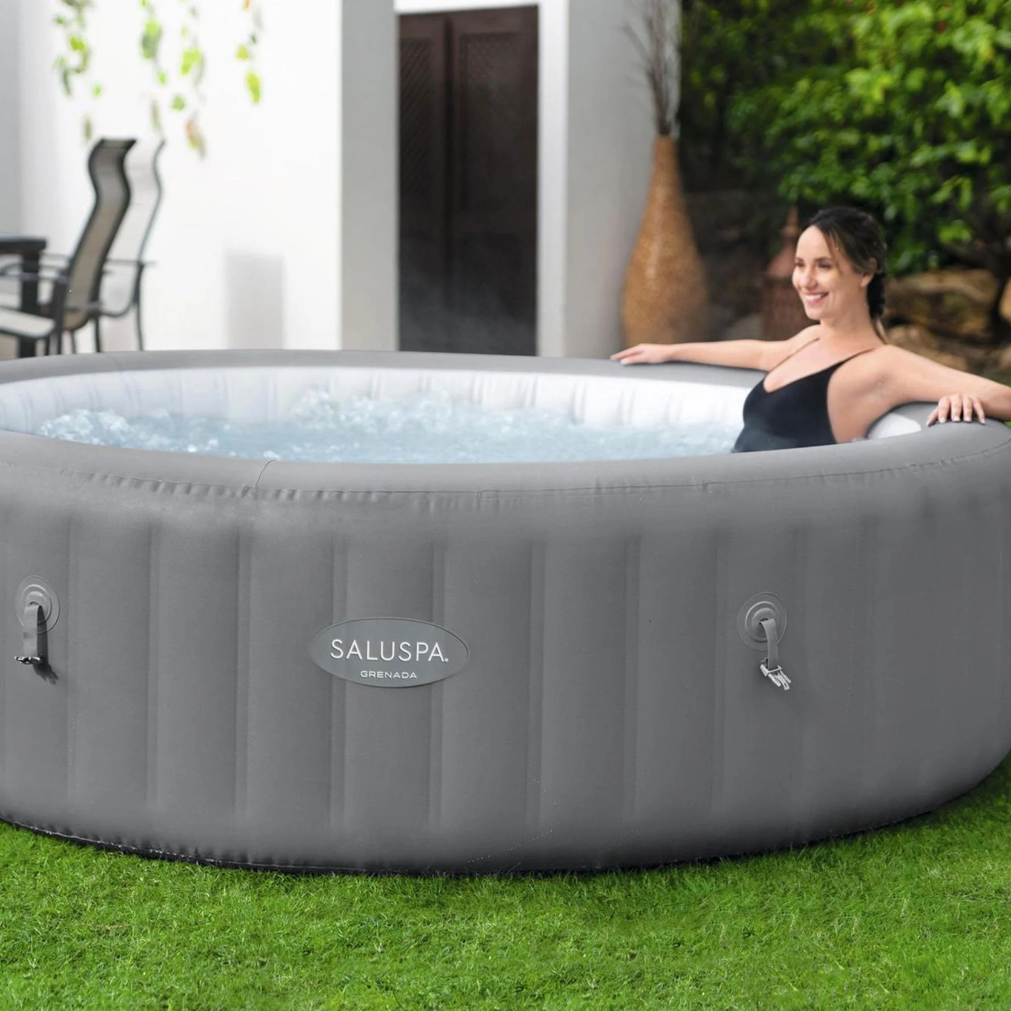 Bestway SaluSpa Grenada AirJet Hot Tub, Spa Seat (4 Pack), & Headrest (4 Pack) - Image 7