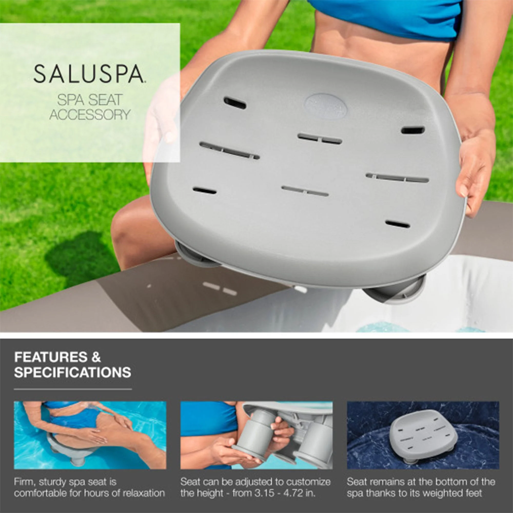 Bestway SaluSpa Grenada AirJet Inflatable Hot Tub w/Pool and Spa Seat (2 Pack) - Image 5