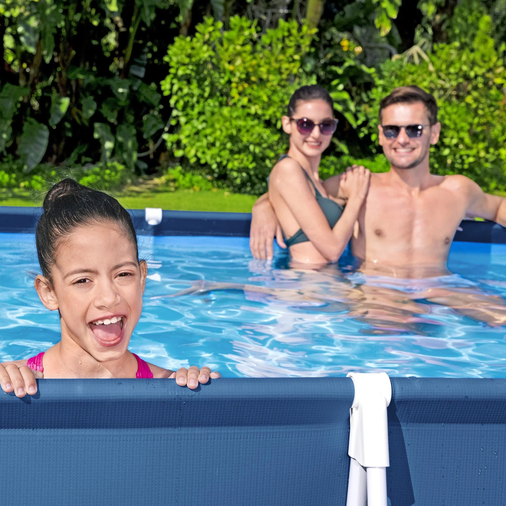Bestway Steel Pro 13 Foot x 32 Inch Rectangular Above Ground Swimming Pool, Blue - Image 9
