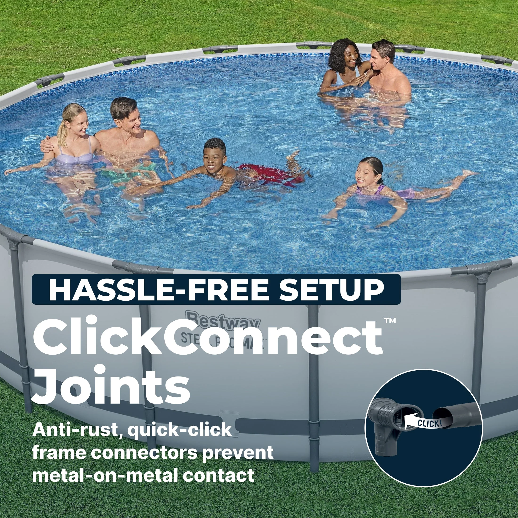 Bestway Steel Pro MAX 18'x48" Round Above Ground Swimming Pool with Pump & Cover - Image 5
