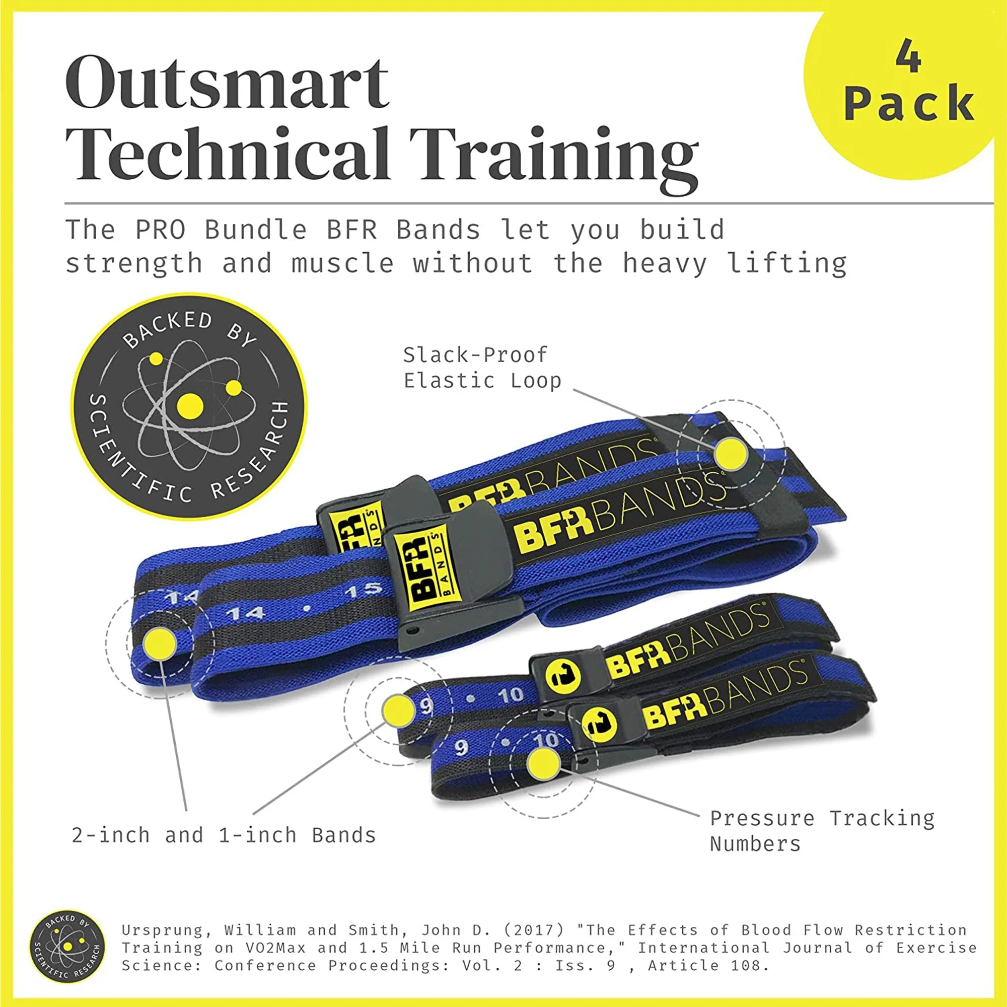 BFR BANDS Blood Flow Restriction Band for Arms, Legs, Glutes, Pro Bundle 4 Pack - Image 3