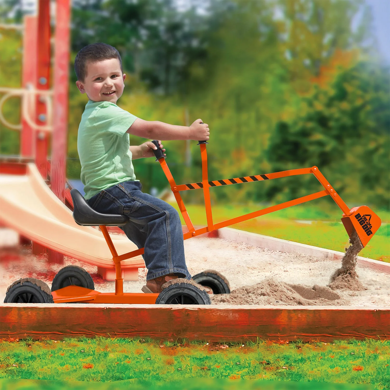 Big Dig and Roll Special Edition Sandbox Digger w/ 360 Degree Rotation, Orange - Image 4
