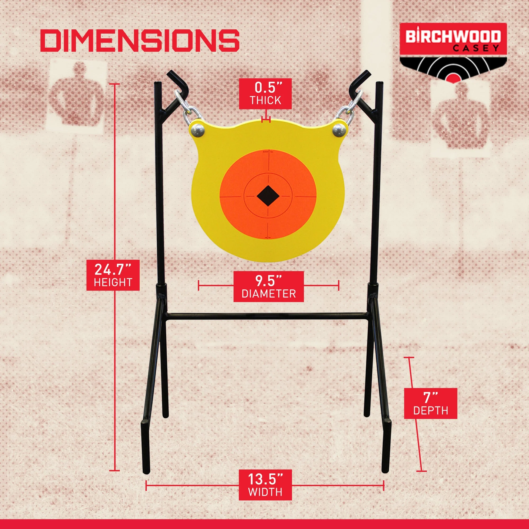 Birchwood Casey World of Targets Boomslang AR500 Centerfire Shooting Target Gong - Image 4