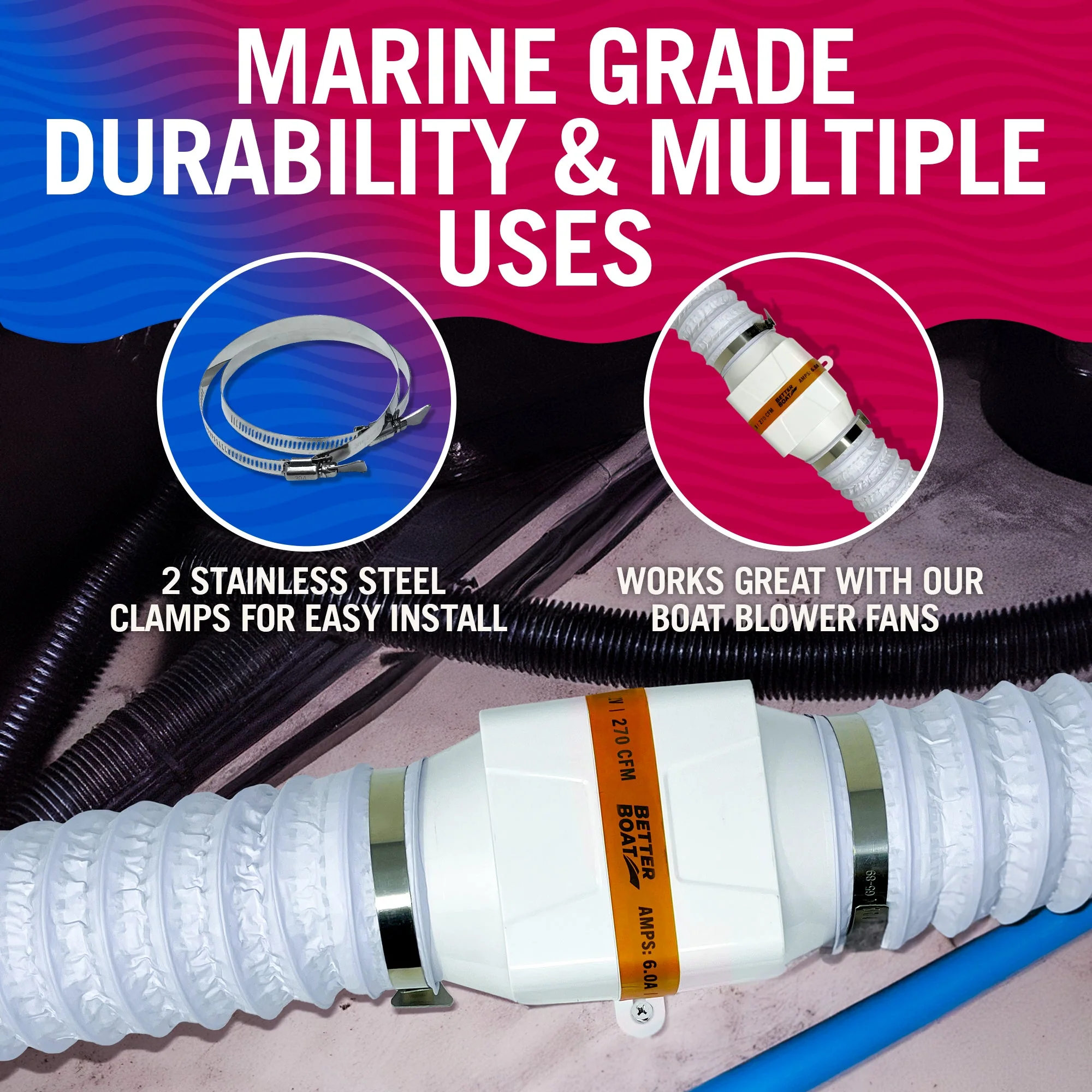 Boat Blower Hose 3in or 4in Exhaust Hose - Image 4