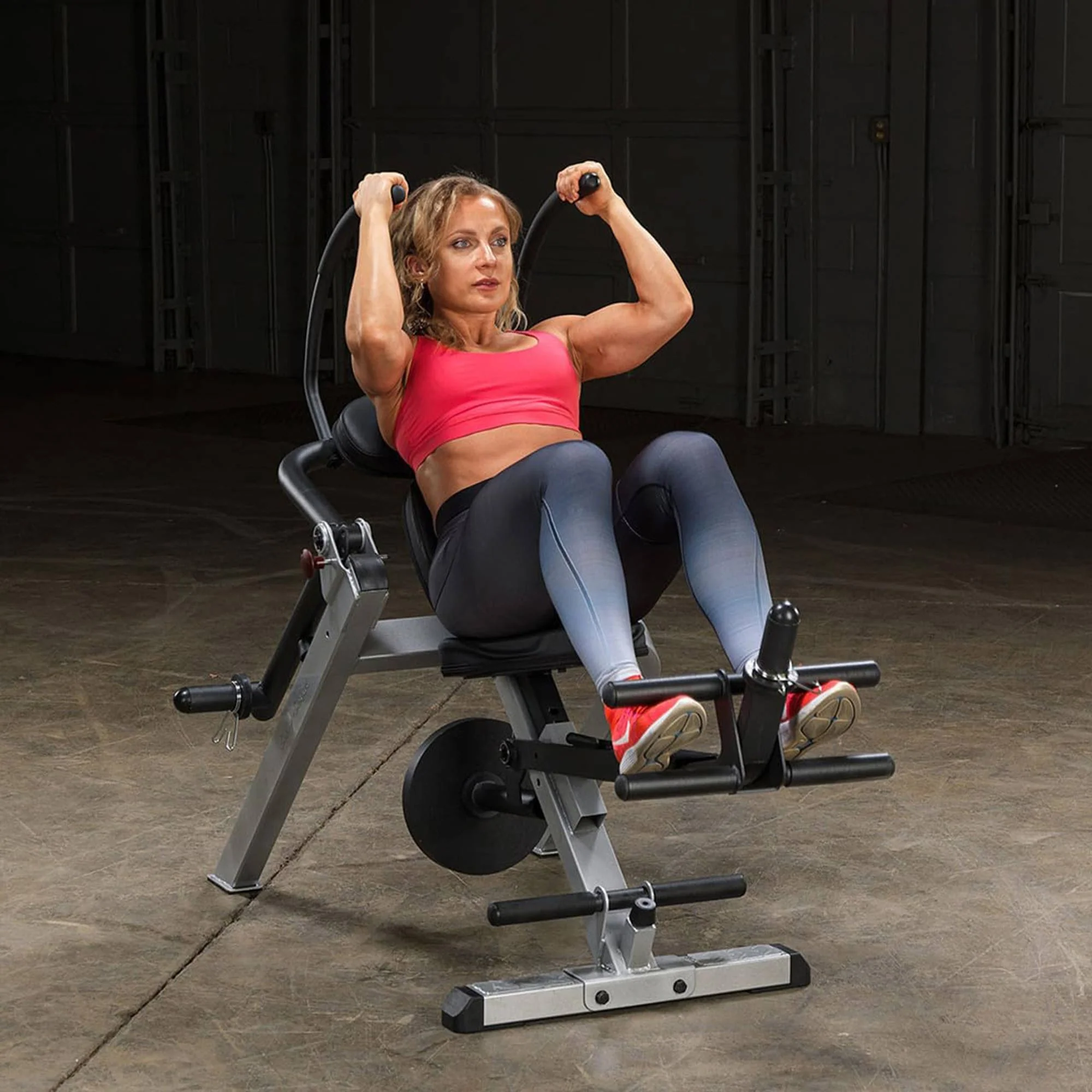 Body Solid Semi Recumbent Ab Bench with Steel Frame for Abs and Obliques, Black - Image 6