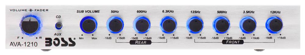 BOSS Audio 7-Band Car Stereo Equalizer Preamp Amplifier EQ w/ LED | AVA1210 - Image 2