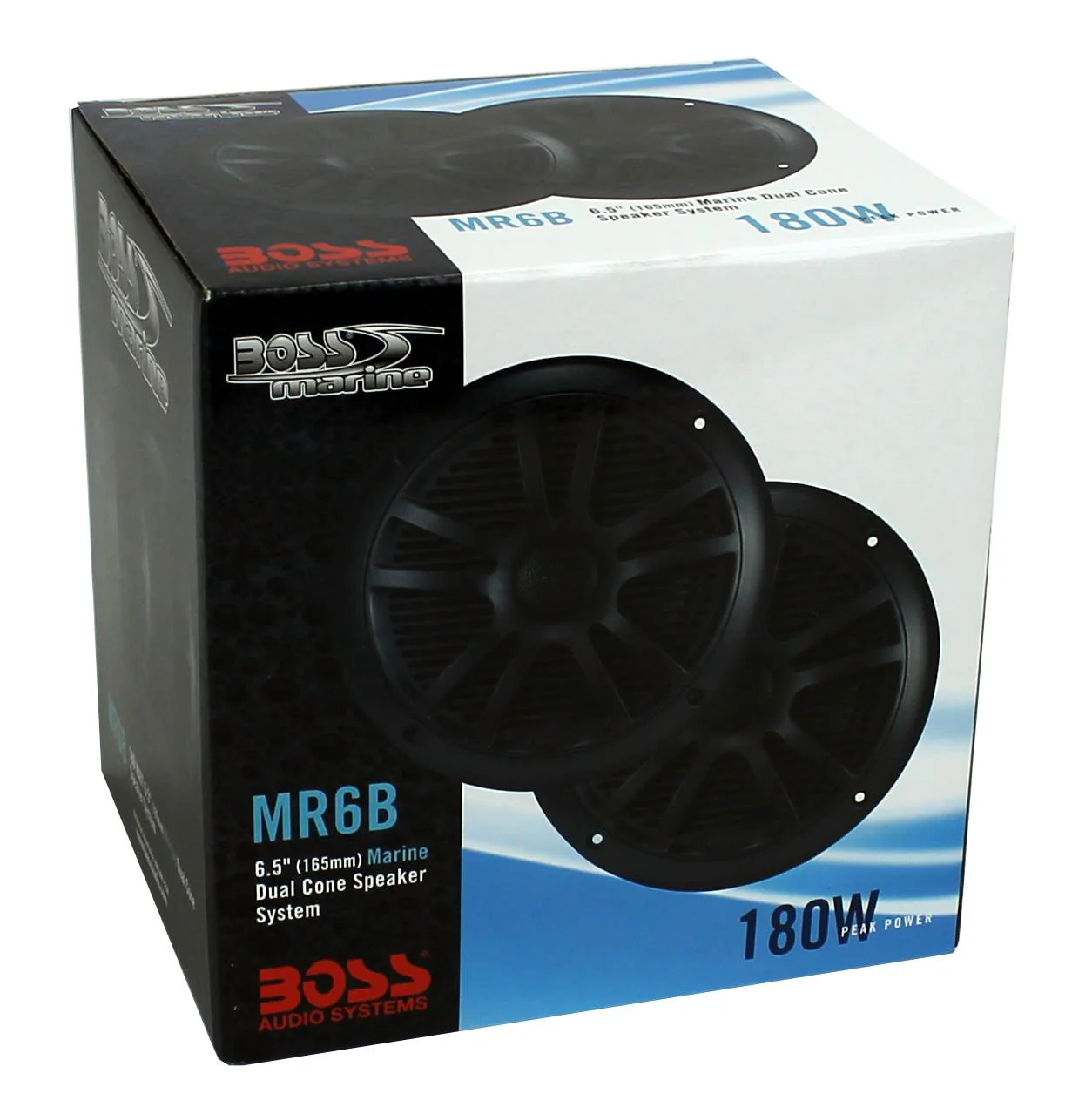 BOSS MR6B 6.5 Inch Dual Cone Black Marine Audio Speakers 180 Watt (8 Speakers) - Image 7