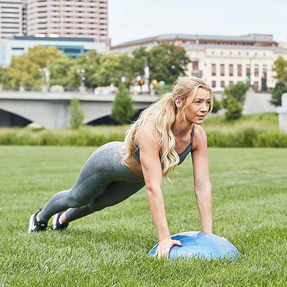 Bosu 50cm Non-Slip Travel-Size Balance Ball Trainer for Home Gym Workout, Blue - Image 5