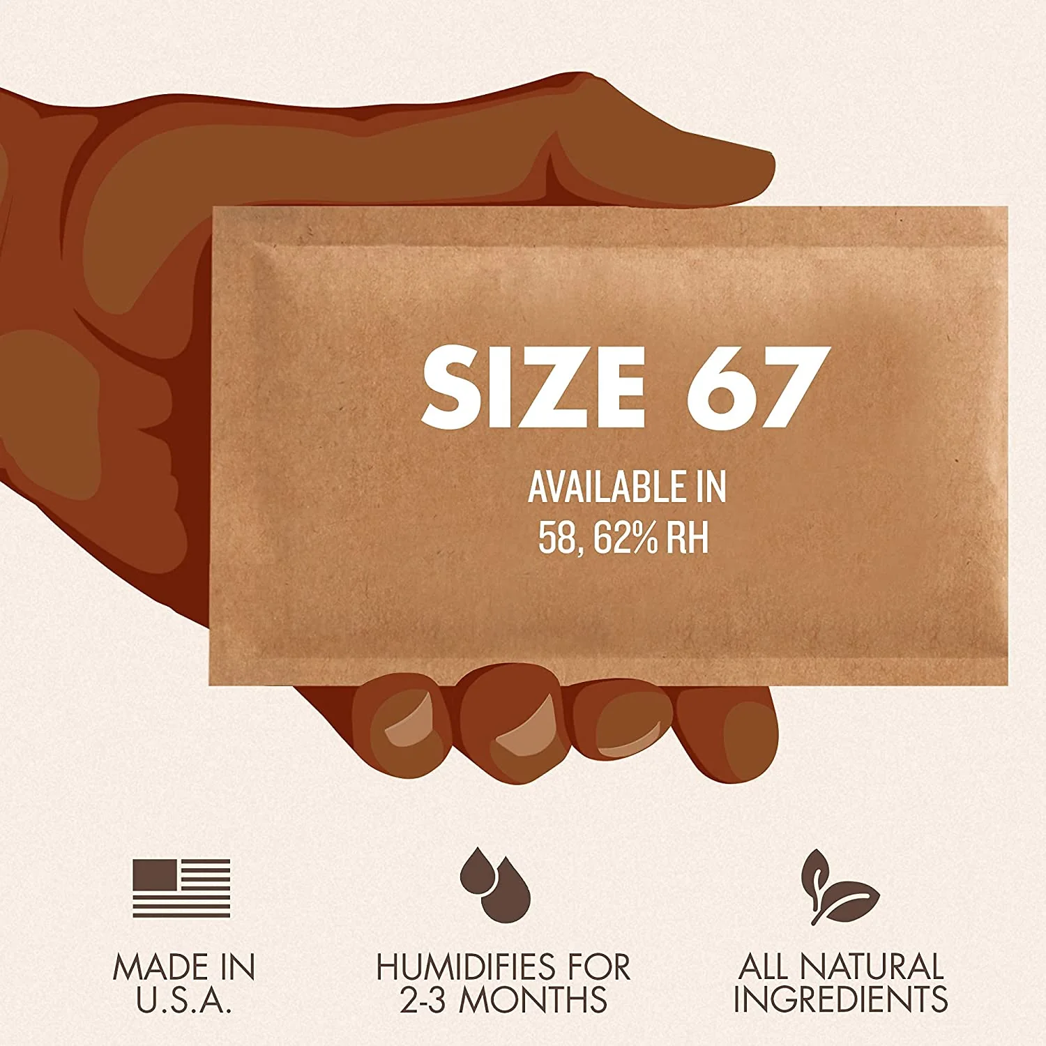 Boveda BV62187 67 Gram Humidity Control Pack 62% RH 2-Way Herbal Preservative - Image 4