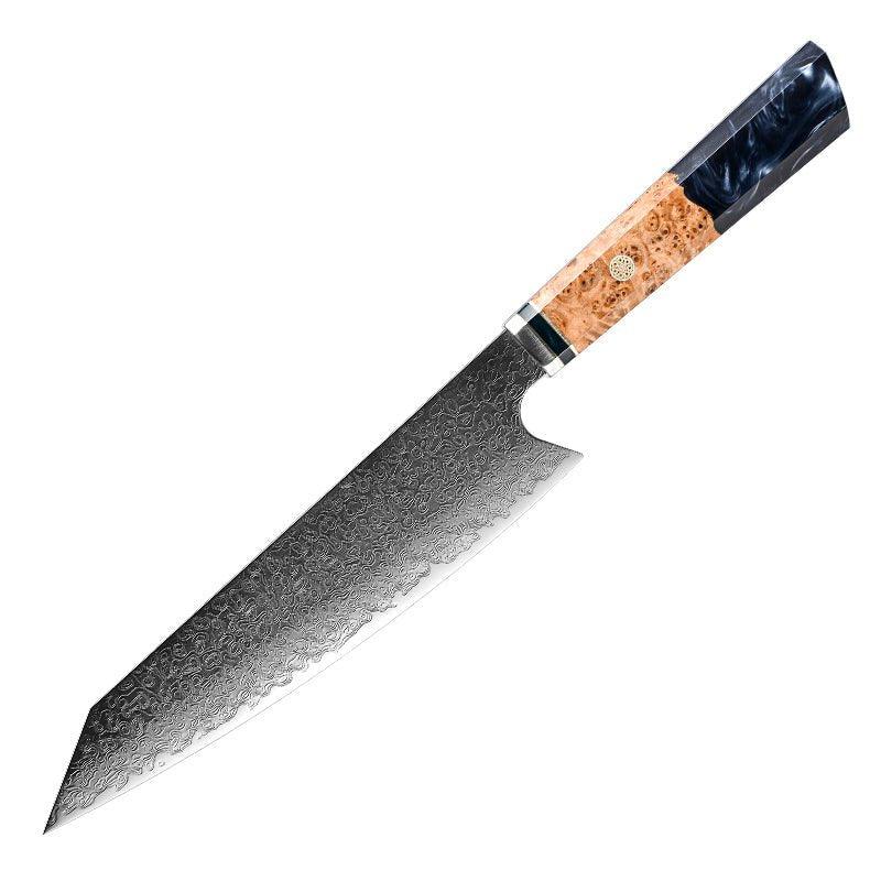 Brilliance Japanese VG10 Damascus 8-inch Chef's Knife with Exotic Olive Wood Handle & Sheath - Image 13