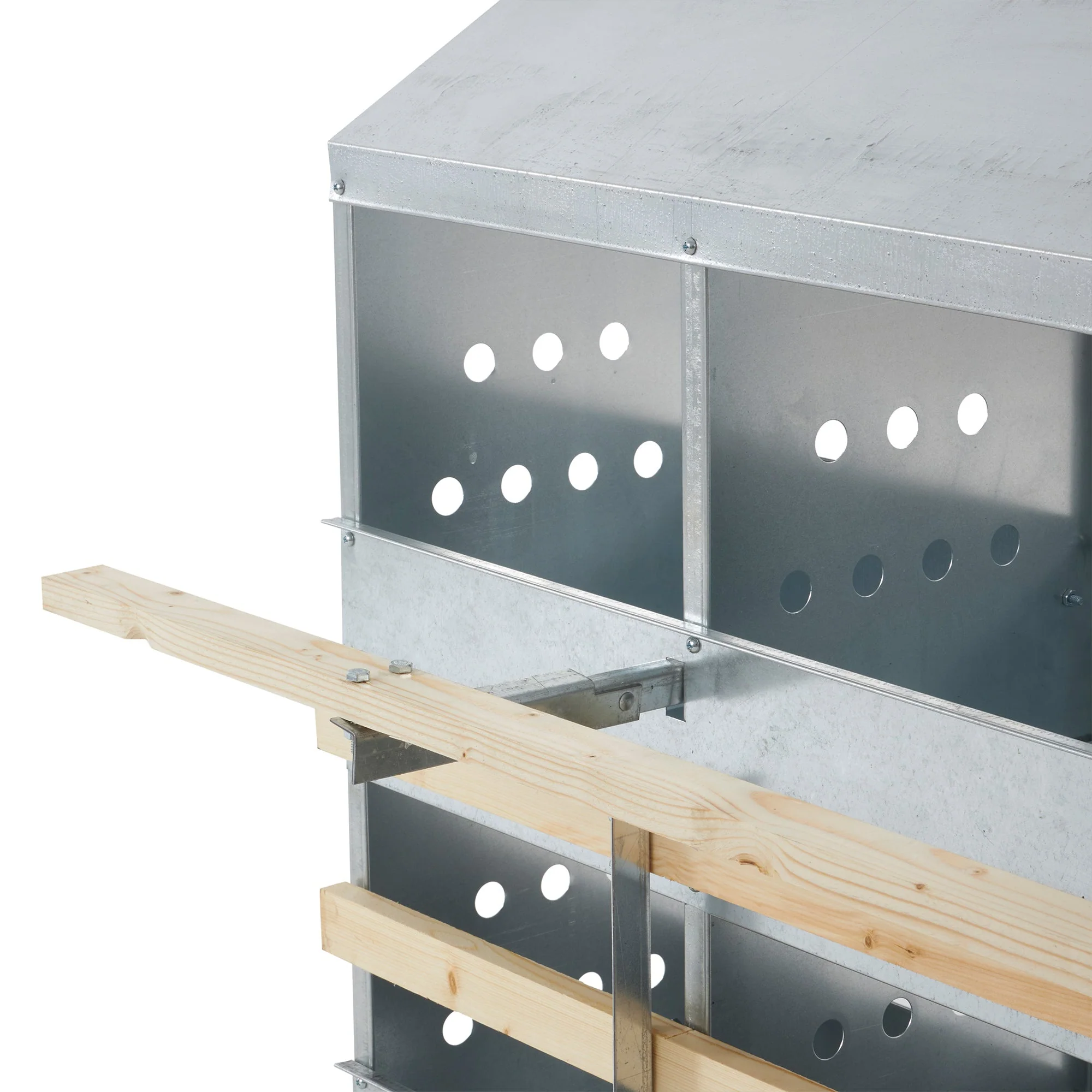 Brower 406B Galvanized Steel 6 Hole 30 Bird Poultry Nest Chicken Brooding Box - Image 11