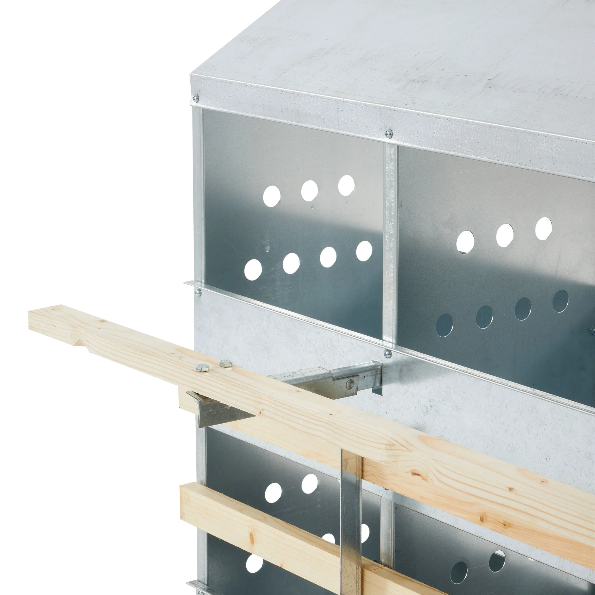 Brower 410B Galvanized Steel 10 Hole 50 Bird Poultry Nest Chicken Brooding Box - Image 9