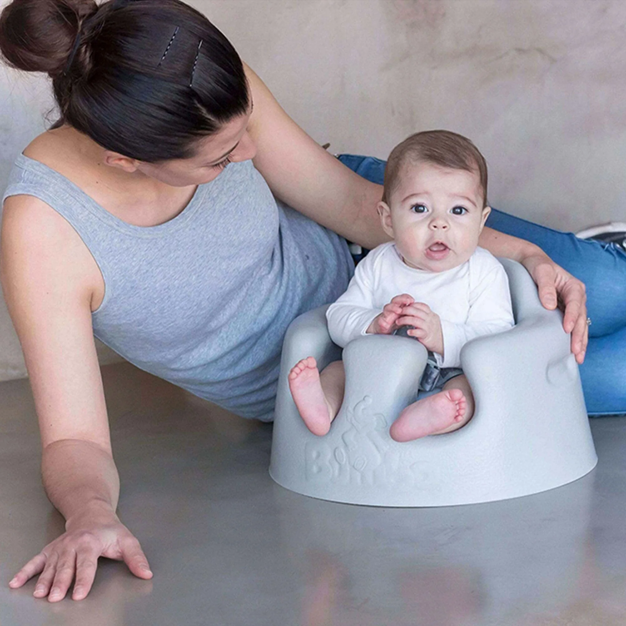 Bumbo Baby Soft Foam Wide Floor Seat w/3 Point Adjustable Harness, Aqua (2 Pack) - Image 6