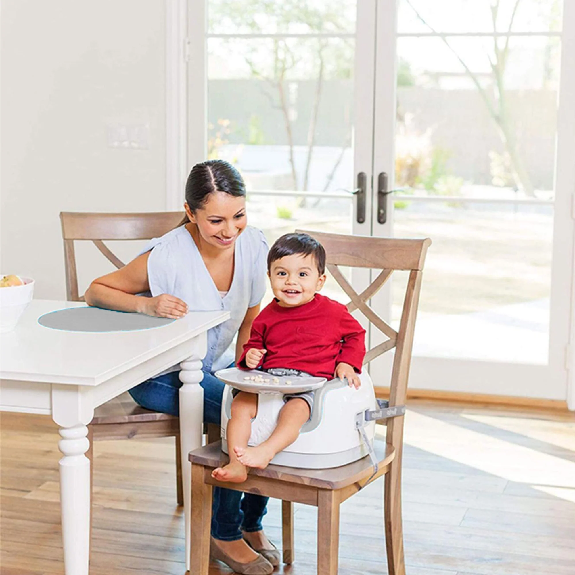 Bumbo Baby Toddler Adjustable 3-in-1 Booster Seat/High Chair & Tray, Cool Gray - Image 9