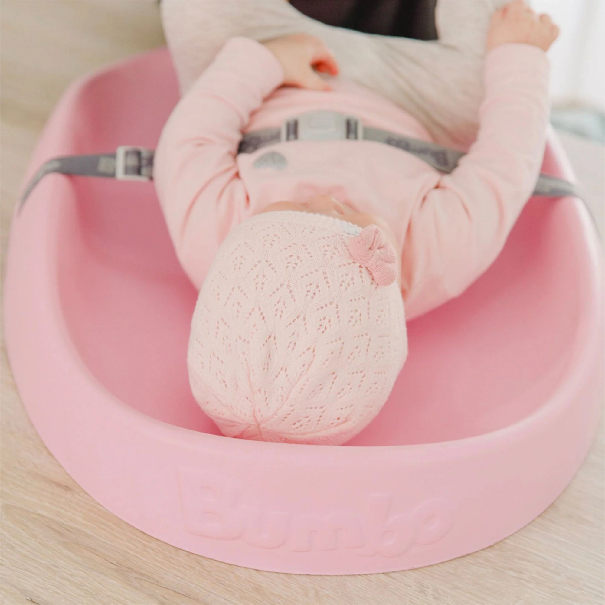 Bumbo Diaper Changing Pad, Baby Changing Mat with Safety Belt, 2 Pack, Pink - Image 7