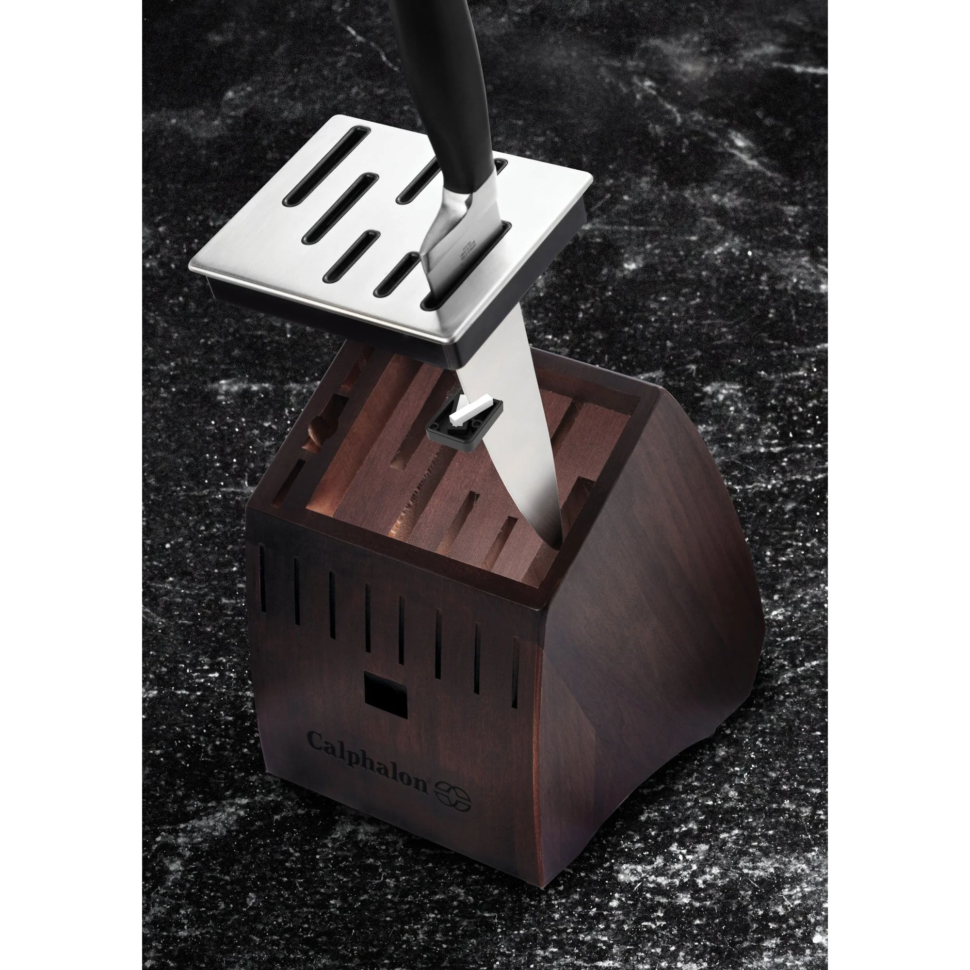 Calphalon 20 Piece Contemporary Steel Cutlery Set with Built In Sharpener Block - Image 10