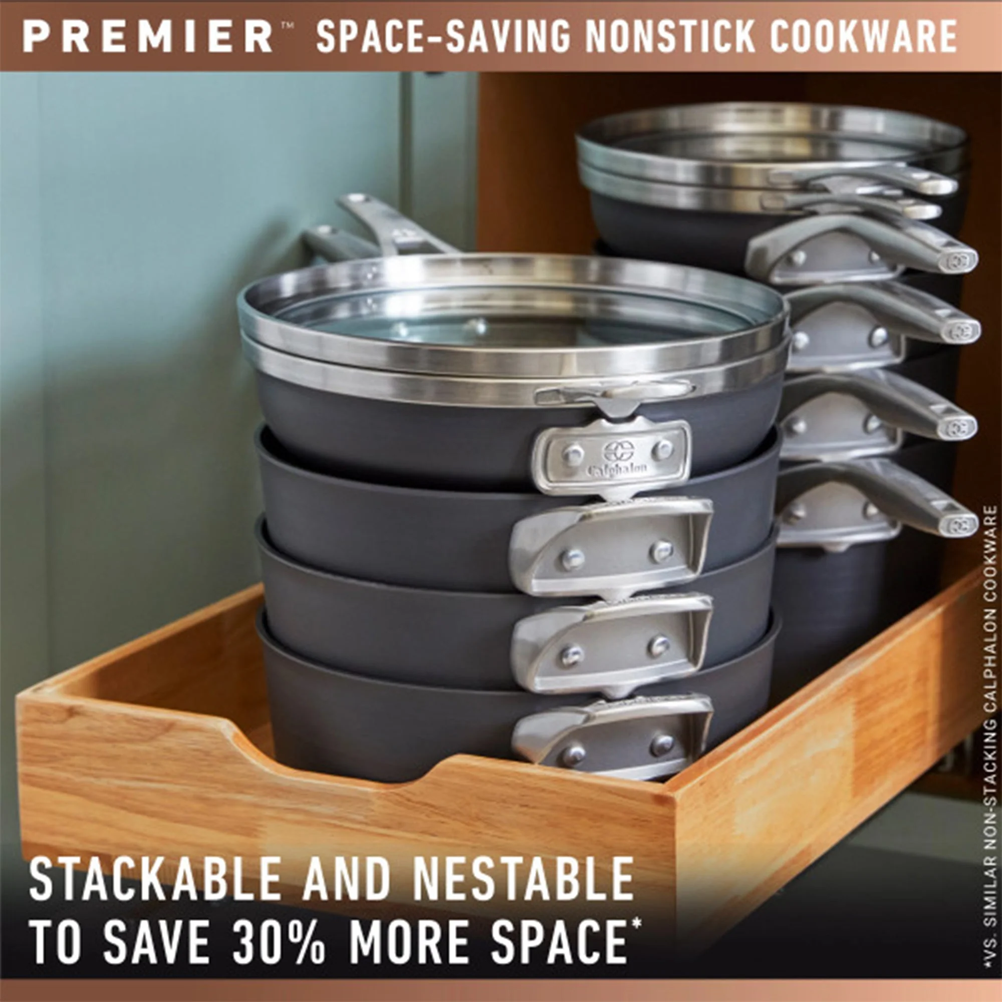 Calphalon Premier 11in Durable Hard-Anodized Oven Safe Nonstick Square Grill Pan - Image 6