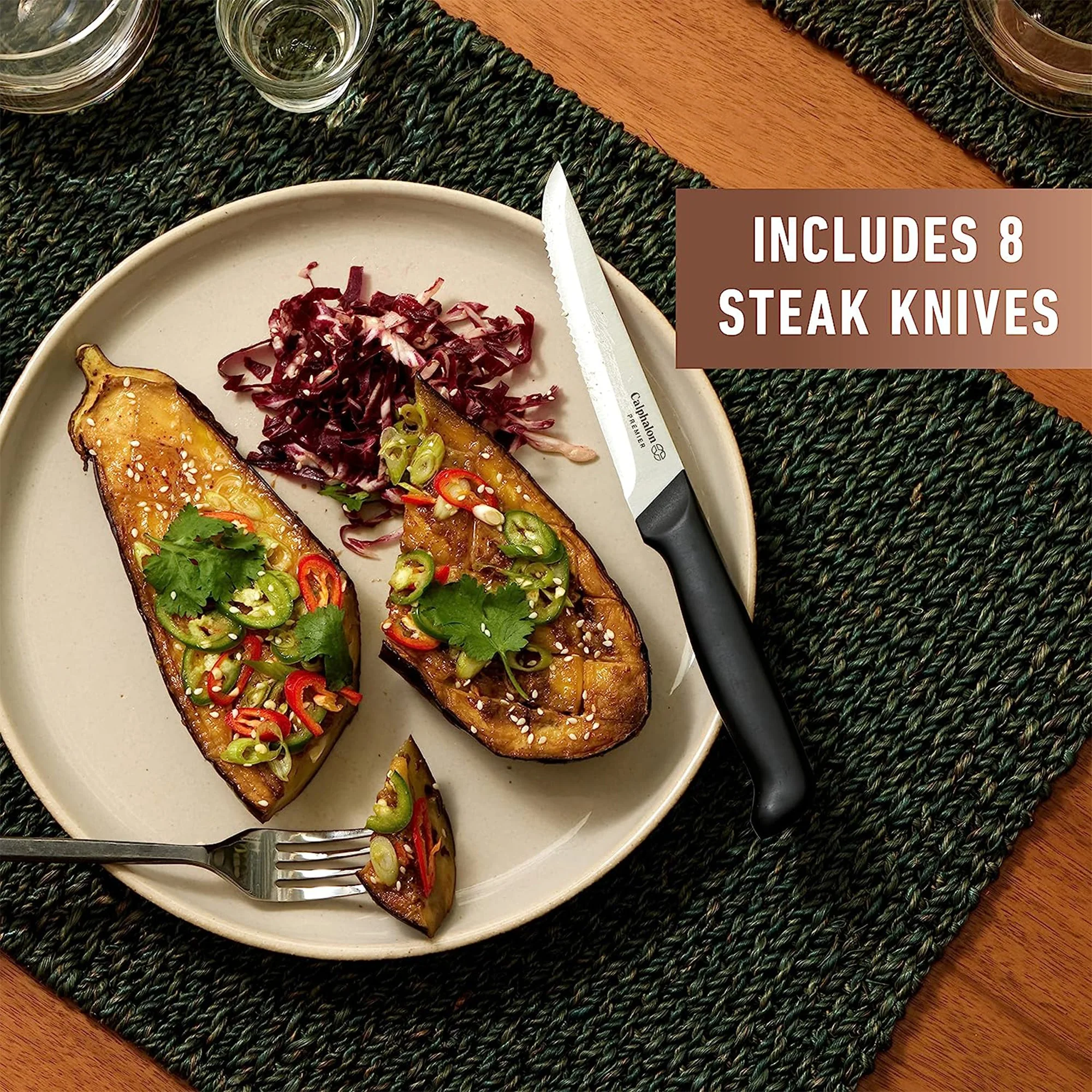 Calphalon Premier Cutlery SharpIN 8 Piece High Carbon Steel Steak Knife Set - Image 7
