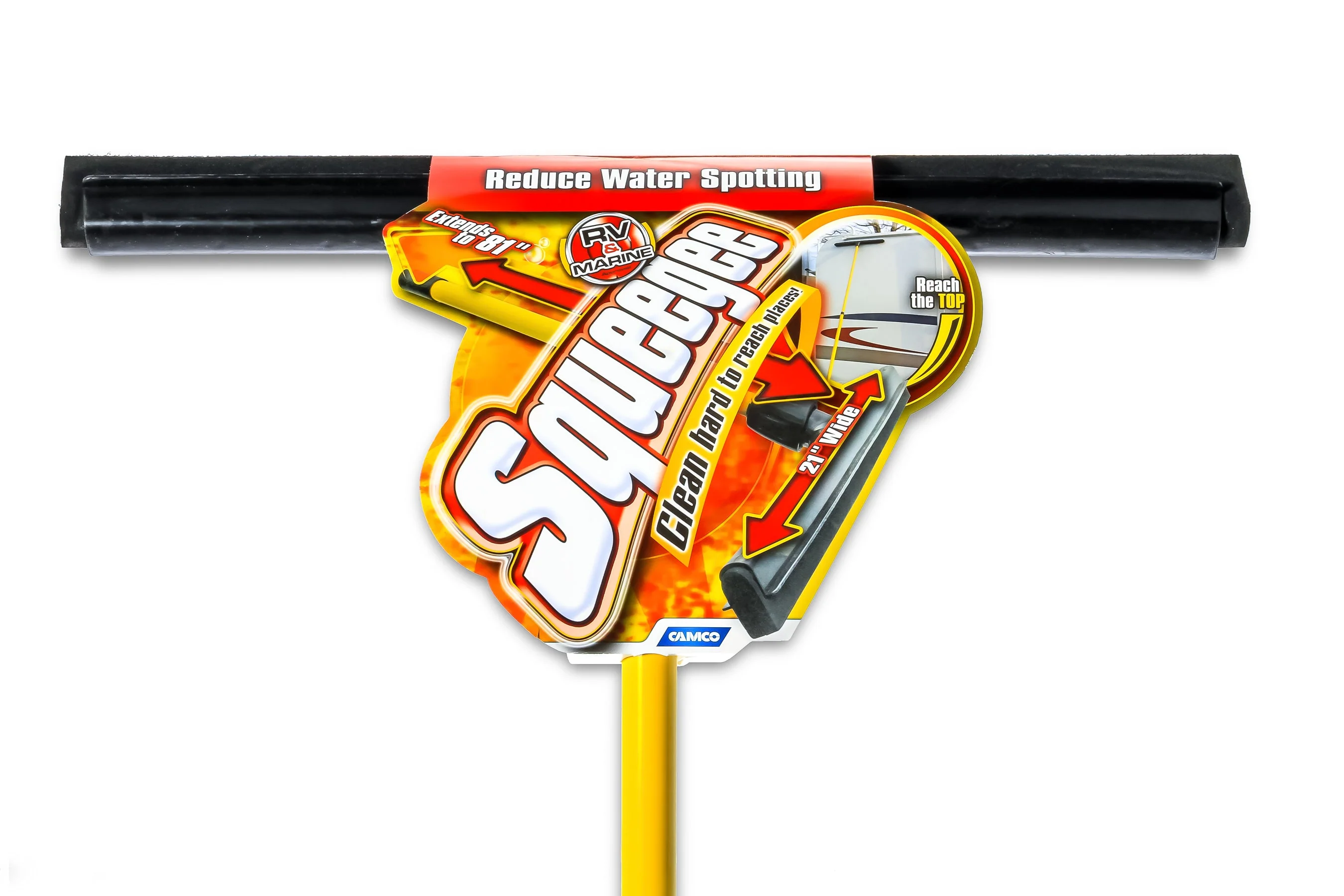 Camco 21 Inch Ultimate Lightweight RV Squeegee with Extend Handle, Black/Yellow - Image 5