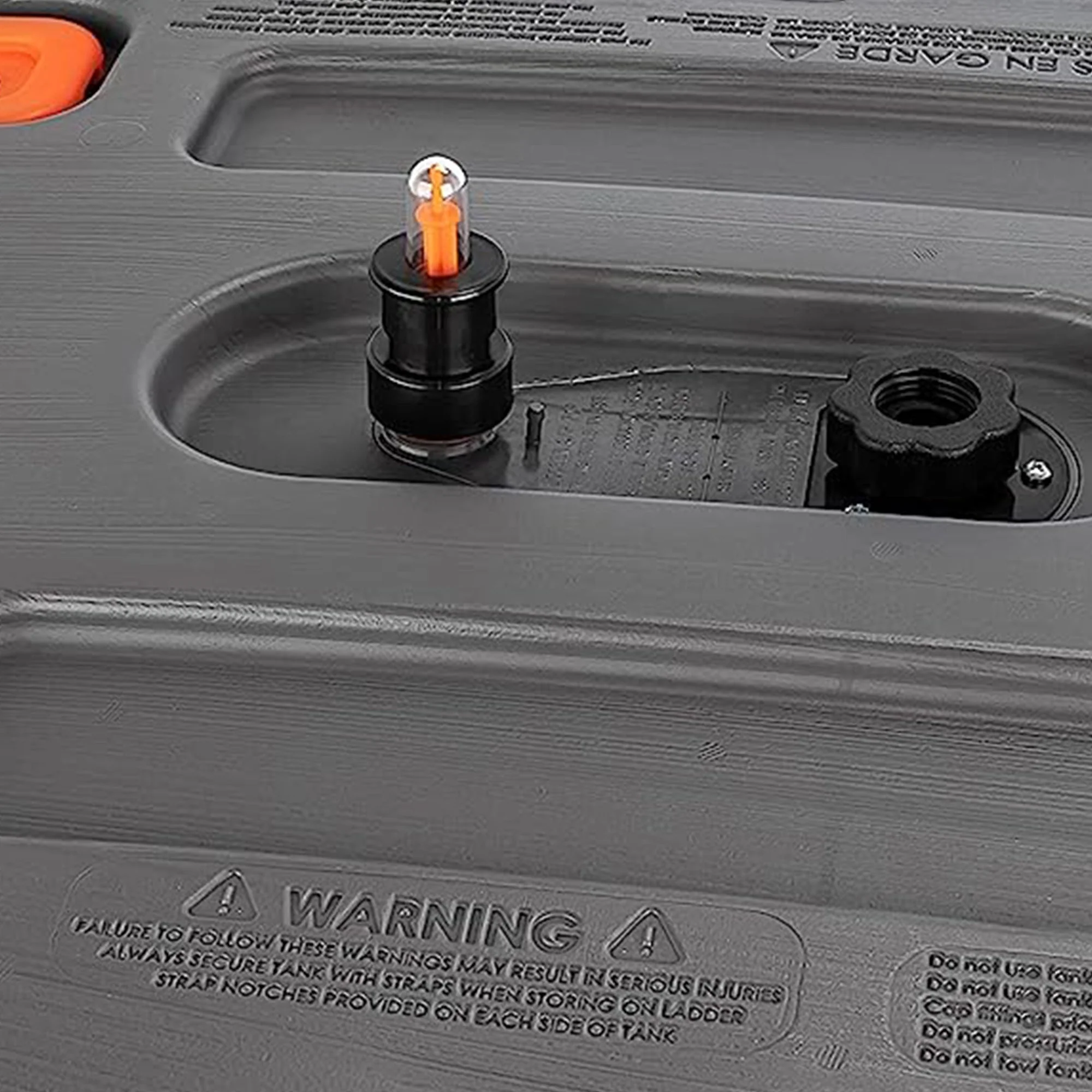 Camco Rhino Easy to Install 1.5 Inch Diameter RV Tote Tank Gauge, Black/Orange - Image 8