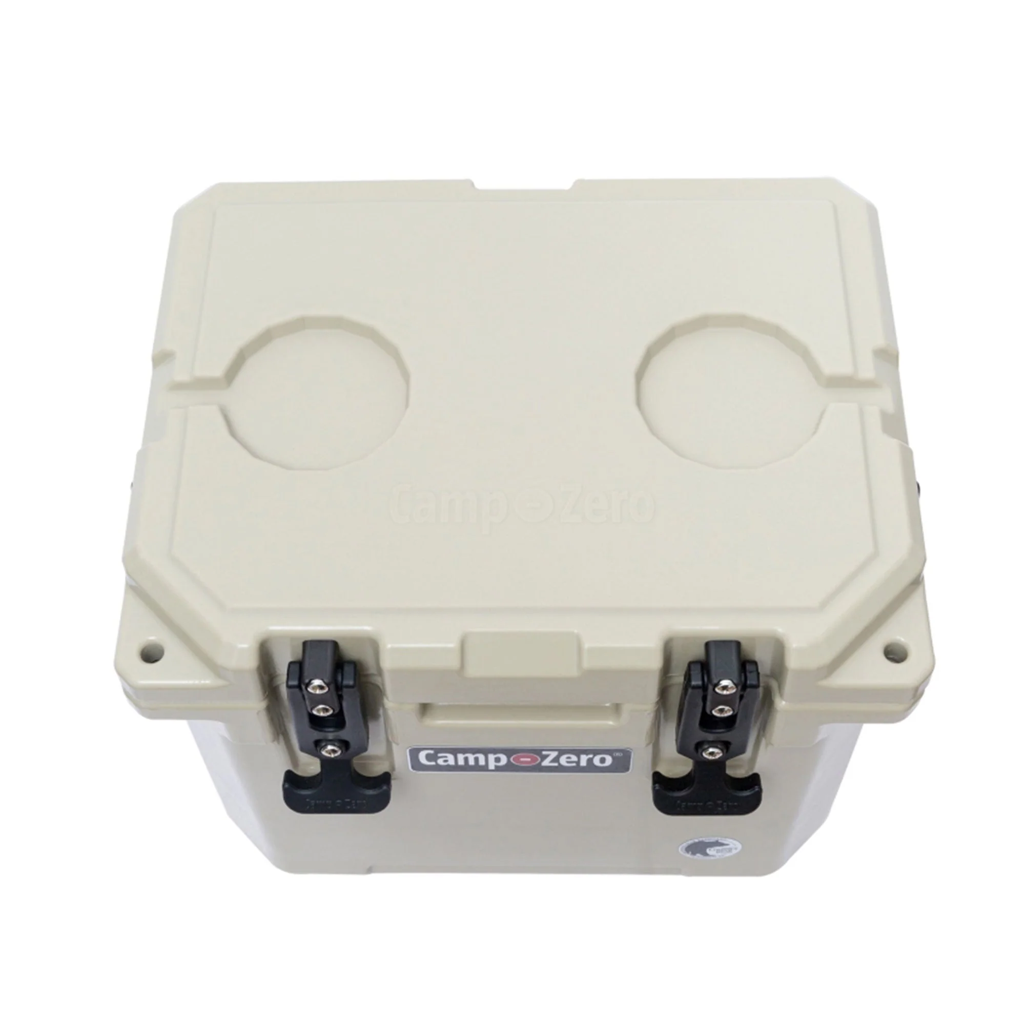 CAMP-ZERO 10 Liter 10.6 Quart Lidded Cooler with 2 Molded In Cup Holders, Beige - Image 7