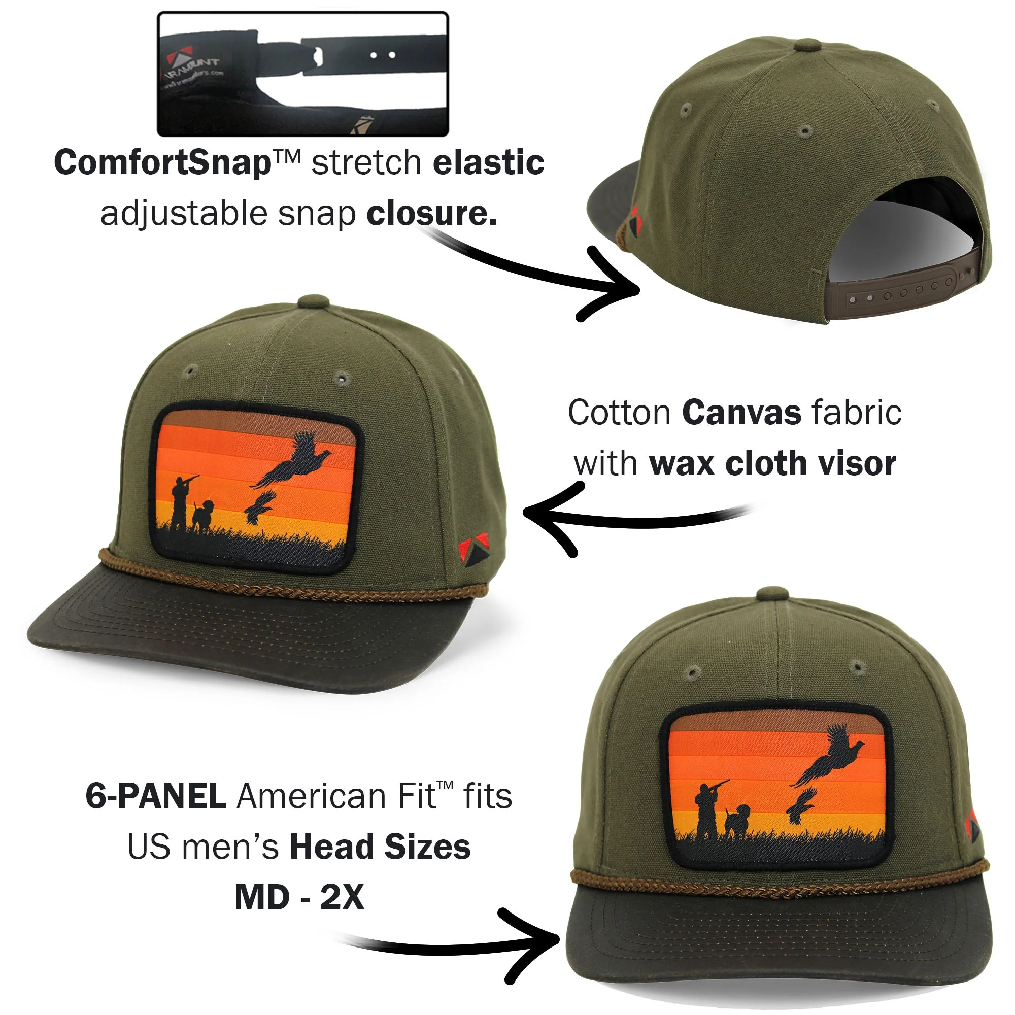 Canvas Upland Flush Patch Hat with Wax Cloth Visor - Image 9
