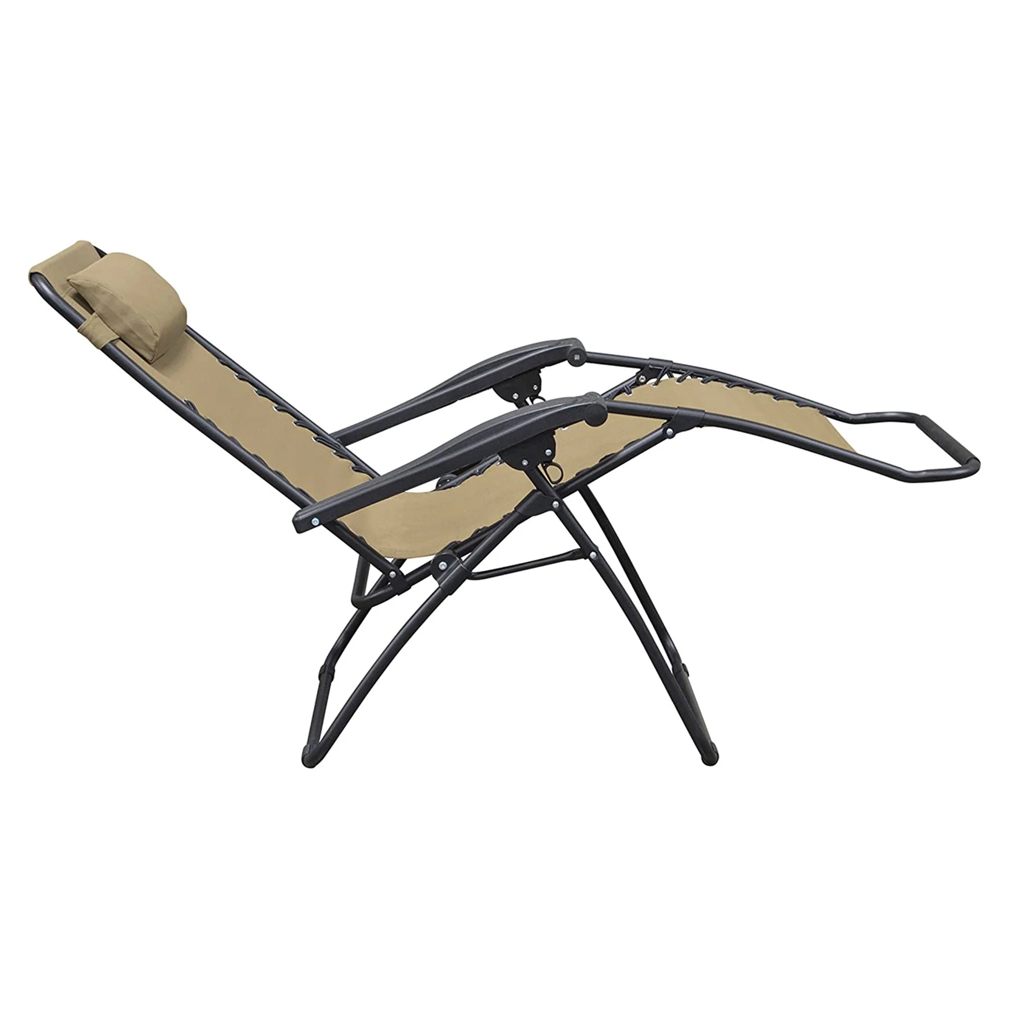 Caravan Sports Zero Gravity Outdoor Folding Camping Patio Lounge Chair, Beige - Image 11