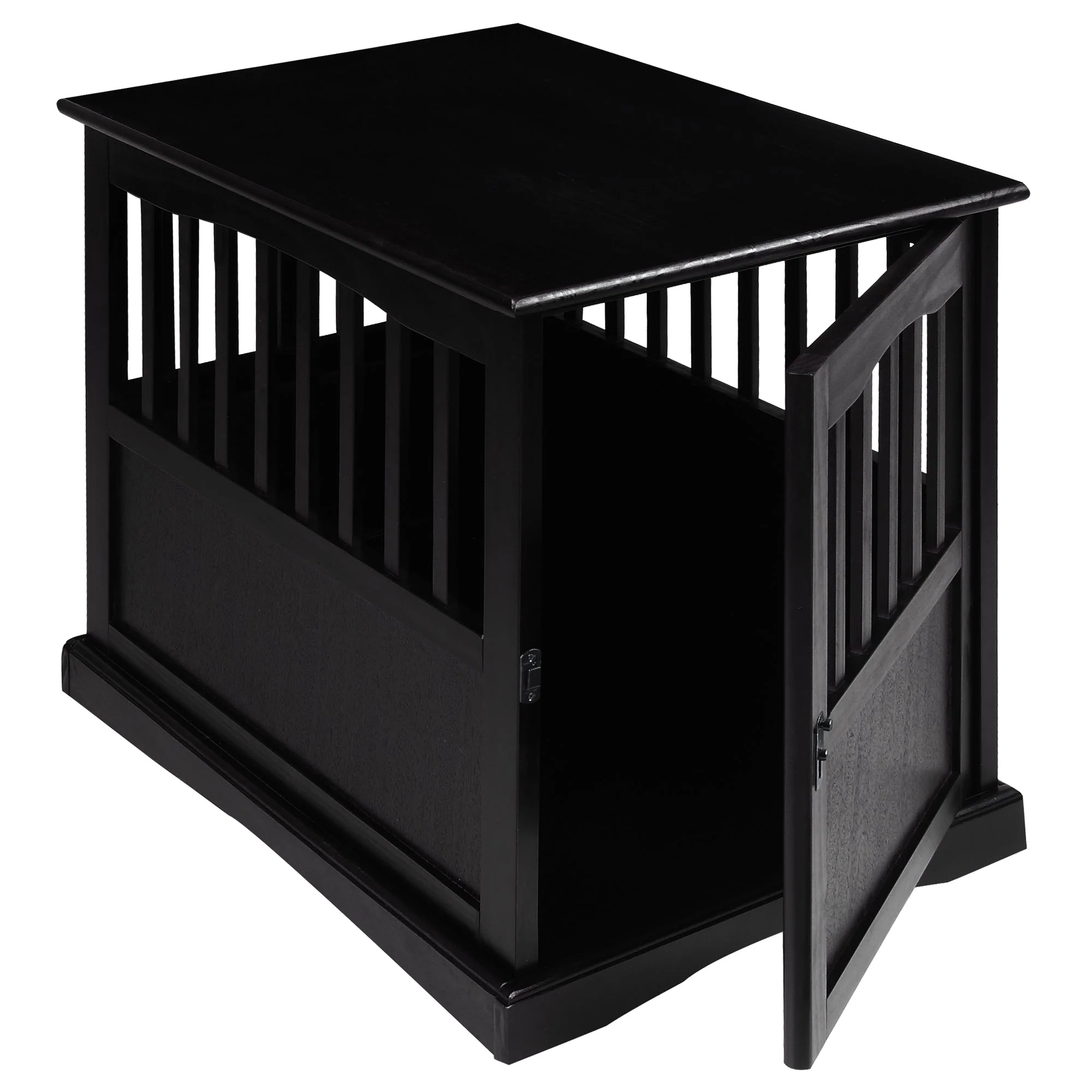Casual Home Pet Crate End Table w/ Lockable Latch for Medium Sized Pets, Black - Image 6