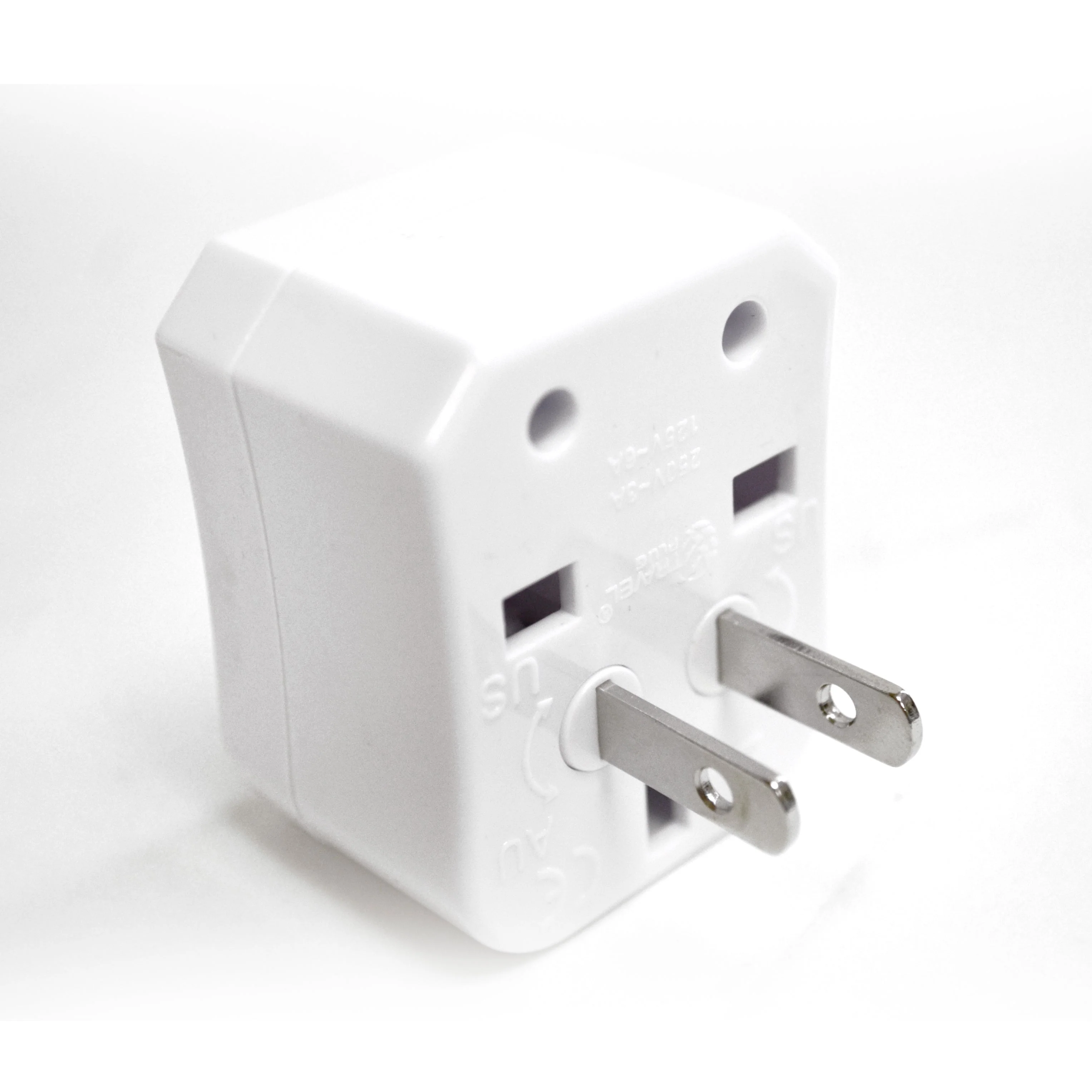 Ceptics 3pc International Travel Plug Adapter Kit (White), Non-grounded (UP-3K-WHT) - Image 3