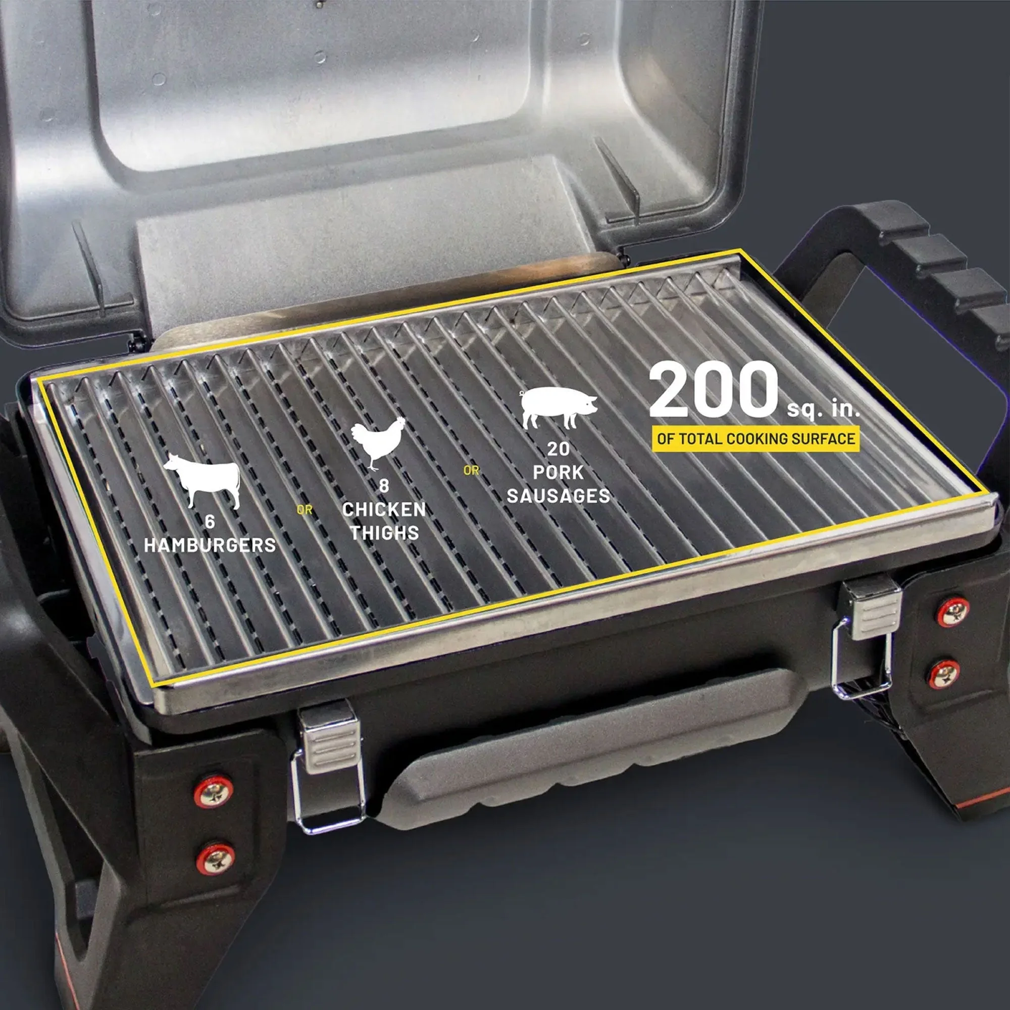 Char-Broil Grill2Go X200 Tabletop Gas Grill w/Tru-Infrared Cooking System, Black - Image 4