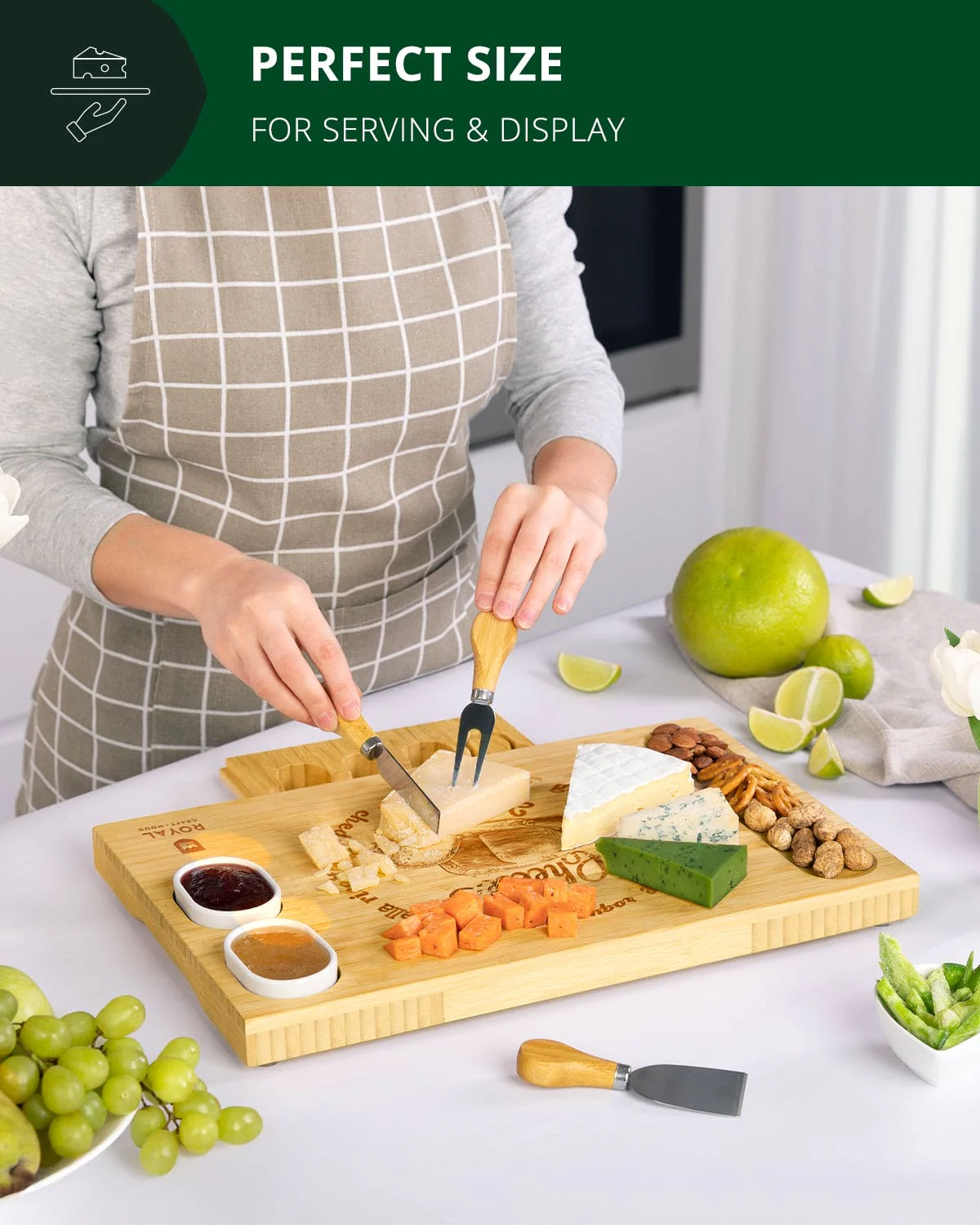 Cheese Board Set with Knives, 16.5“ x 11” - Image 7