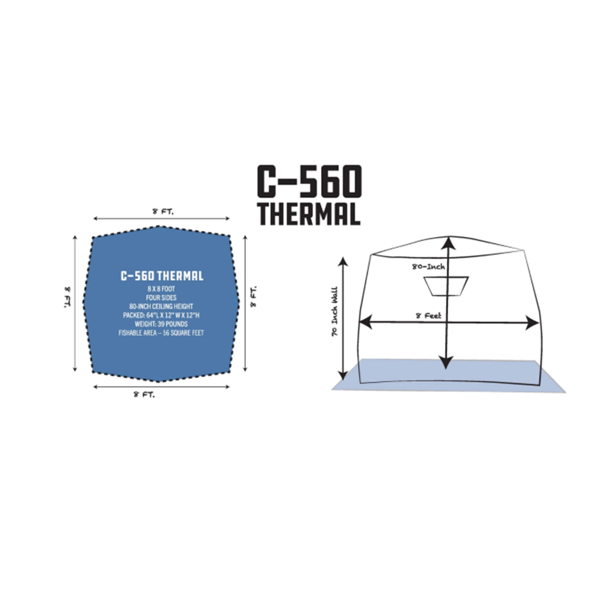 CLAM C-560 Outdoor Portable 7.5 Foot Pop Up Ice Fishing Hub Shelter Tent, 14476 - Image 10