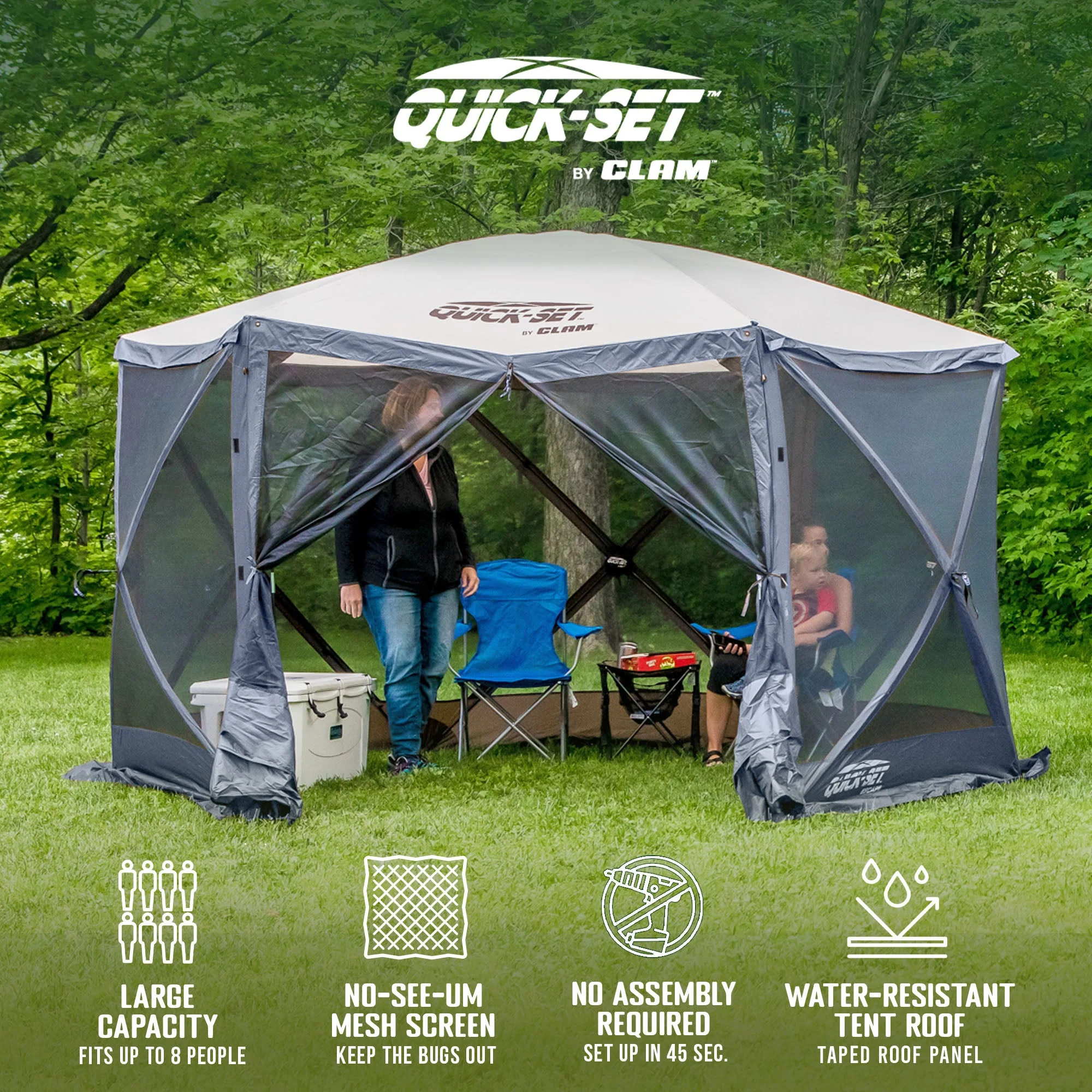 CLAM Quick-Set Escape 11.5 x 11.5 Foot Portable Outdoor Canopy Shelter, Blue - Image 2