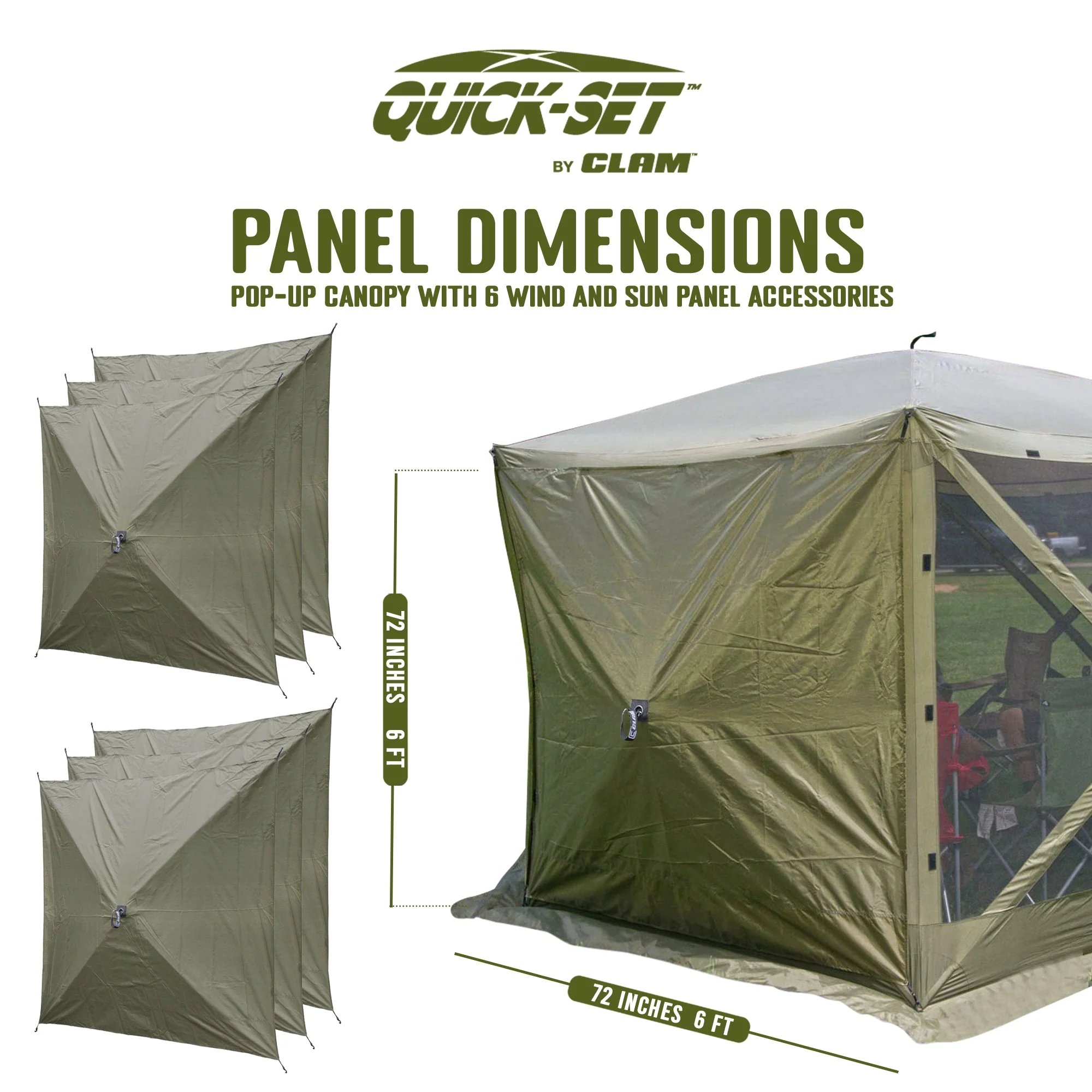 Clam Quick Set Escape Portable Canopy Shelter with Wind and Sun Panels (6 pack) - Image 5