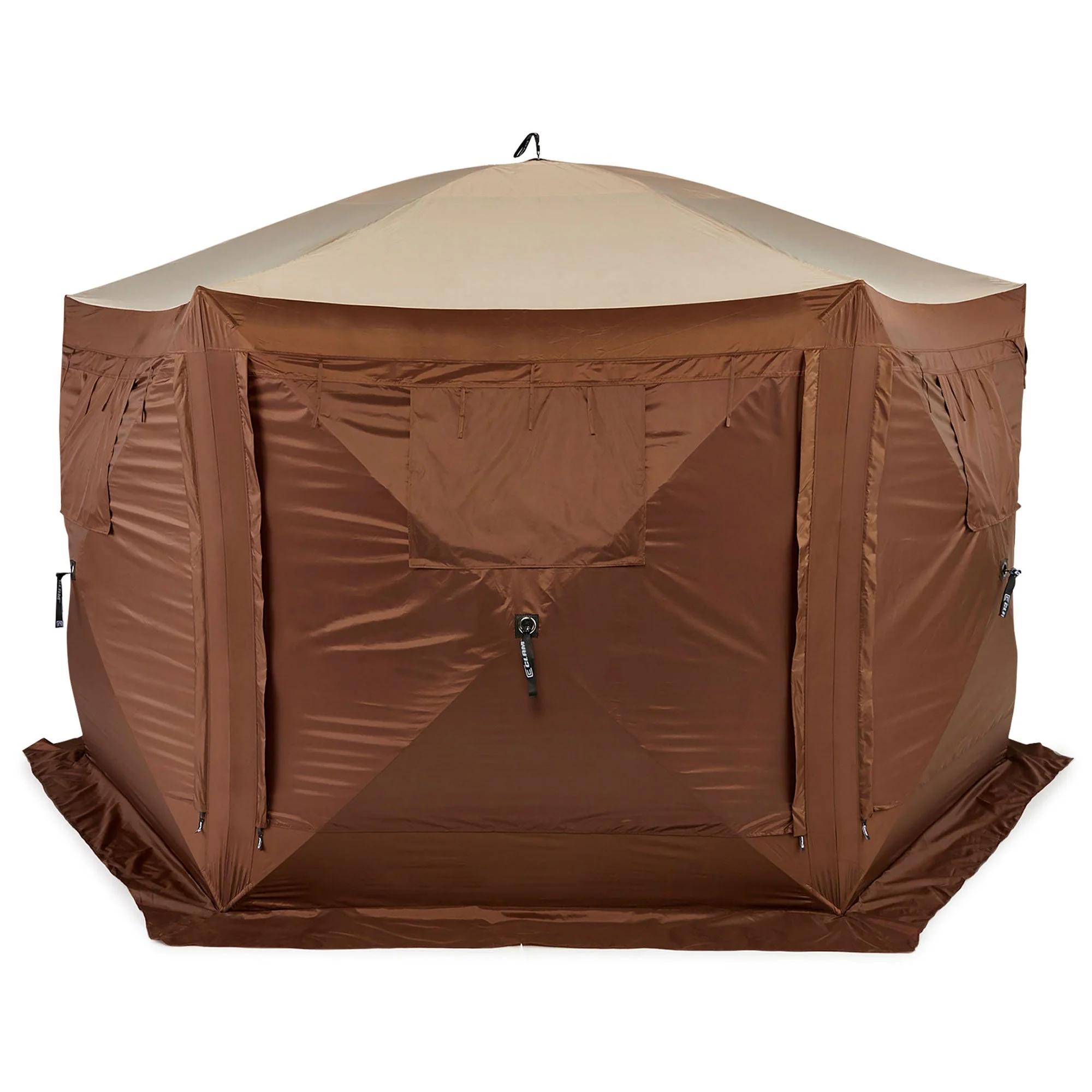 CLAM Quick-Set Pavilion 12.5 x 12.5 Foot Portable Outdoor Canopy Shelter, Brown - Image 10