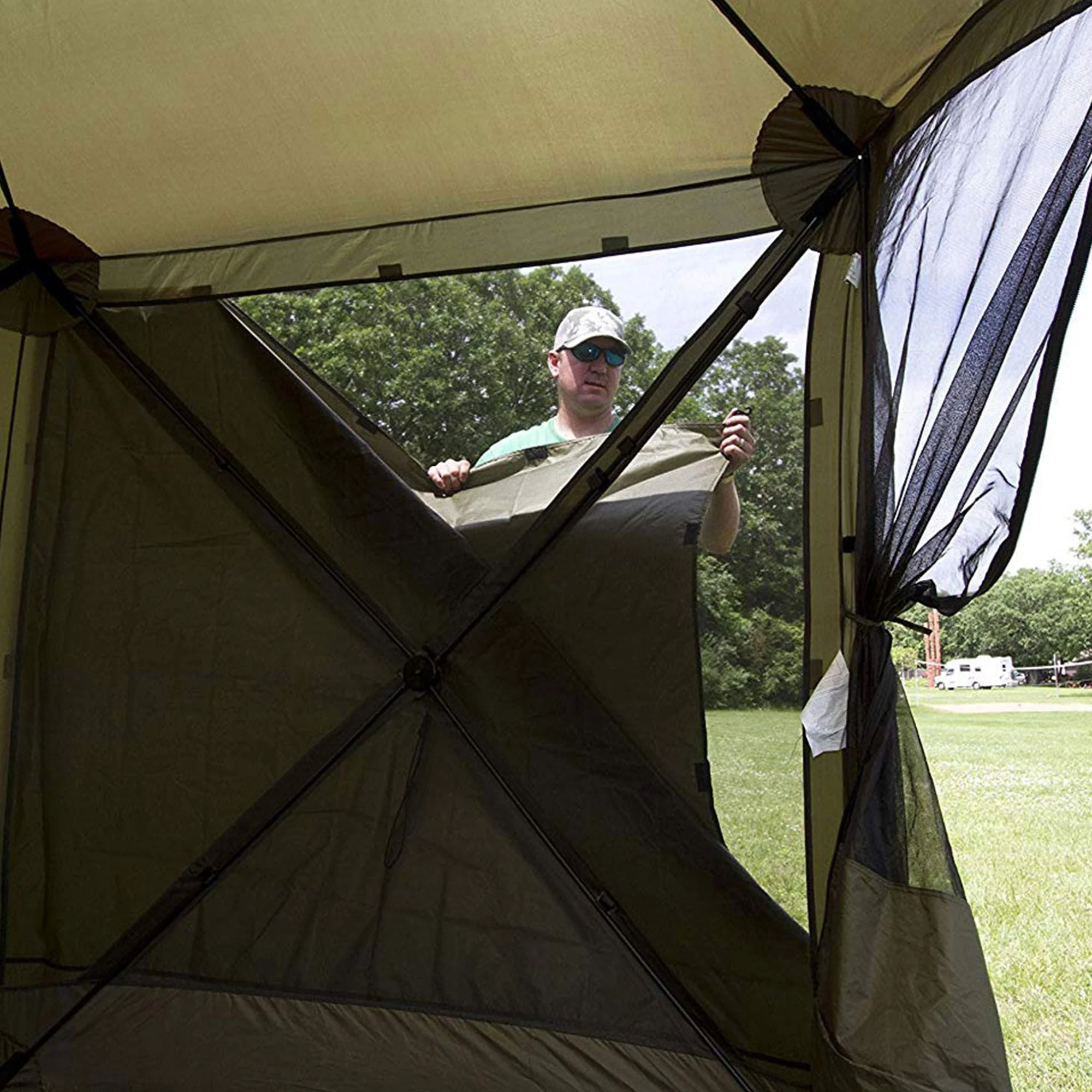 Clam Quick-Set Screen Hub Tent Wind & Sun Panels, Accessory Only, Green (3 Pack) - Image 9