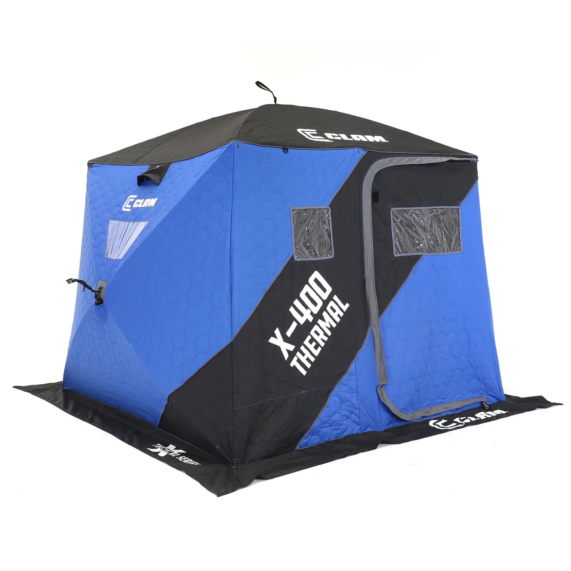 CLAM X-400 Portable 8 Ft 4 Person Pop Up Ice Fishing Thermal Hub Shelter Tent - Image 8
