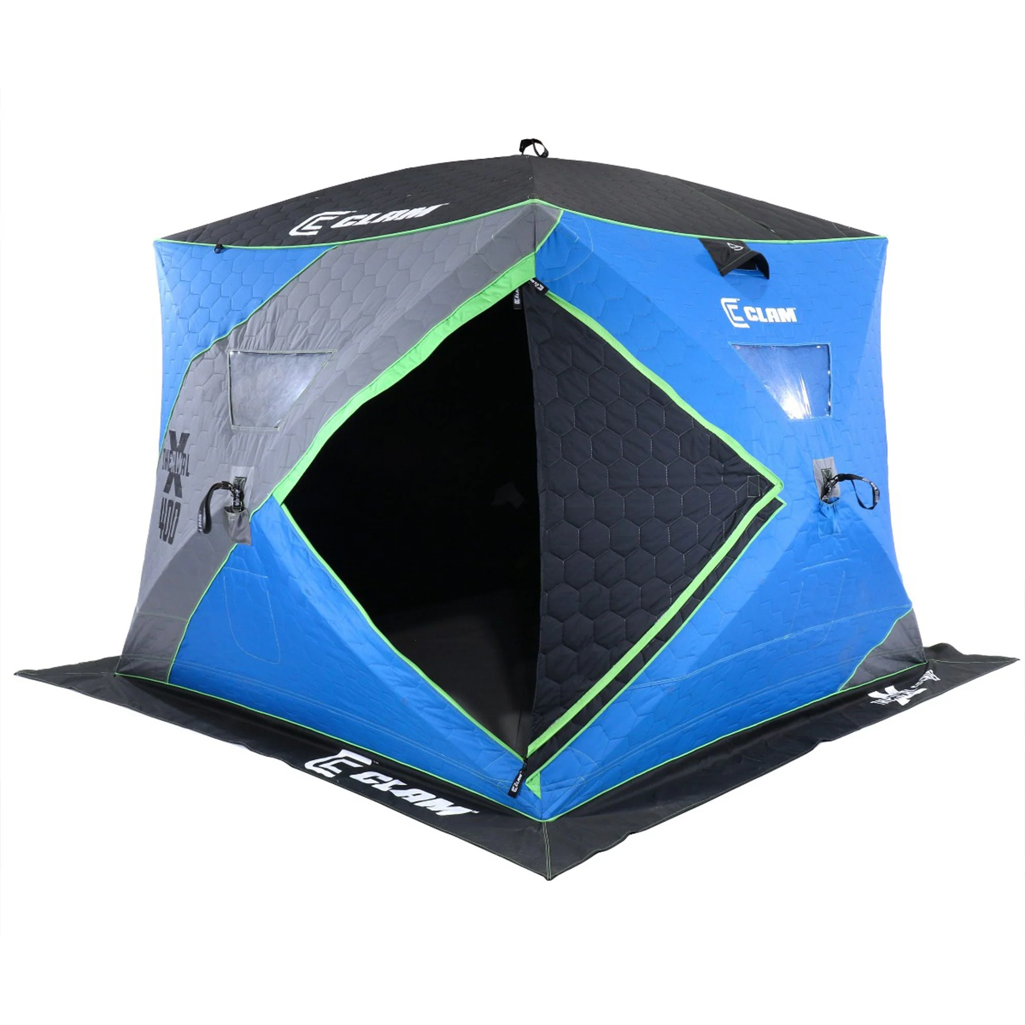 CLAM X-400 Portable 8 Ft 6 Person Pop Up Ice Fishing Thermal Hub Shelter Tent - Image 6