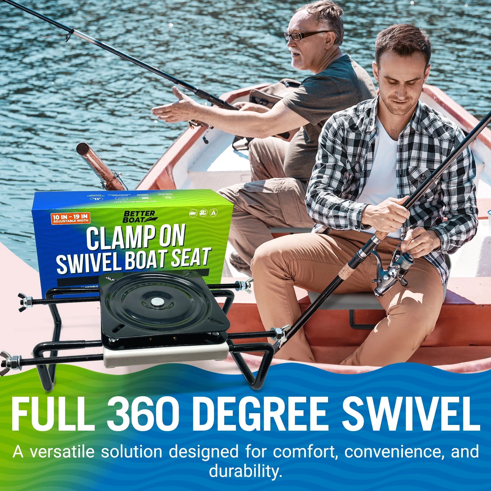 Clamp on Boat Seat with Swivel - Image 4