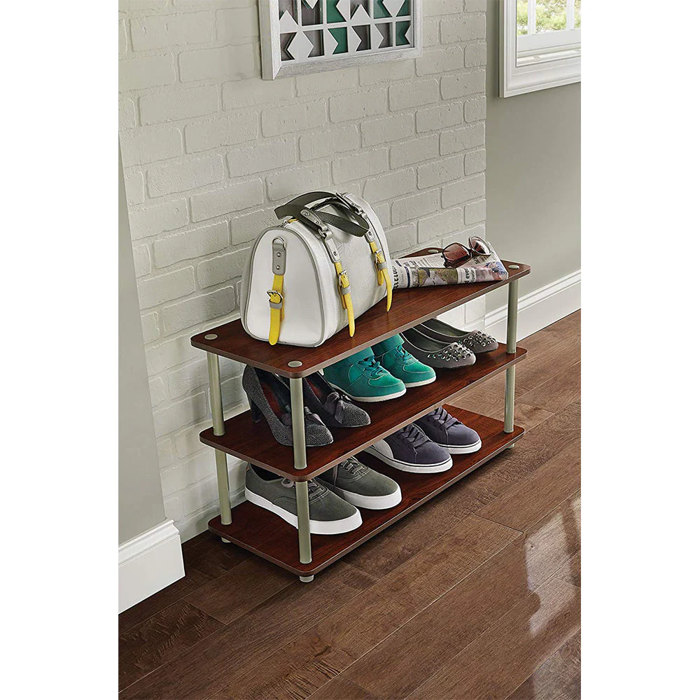ClosetMaid 501500 3-Tier Shoe Organizer for 12 Pairs of Shoes, Cherry Finish - Image 3