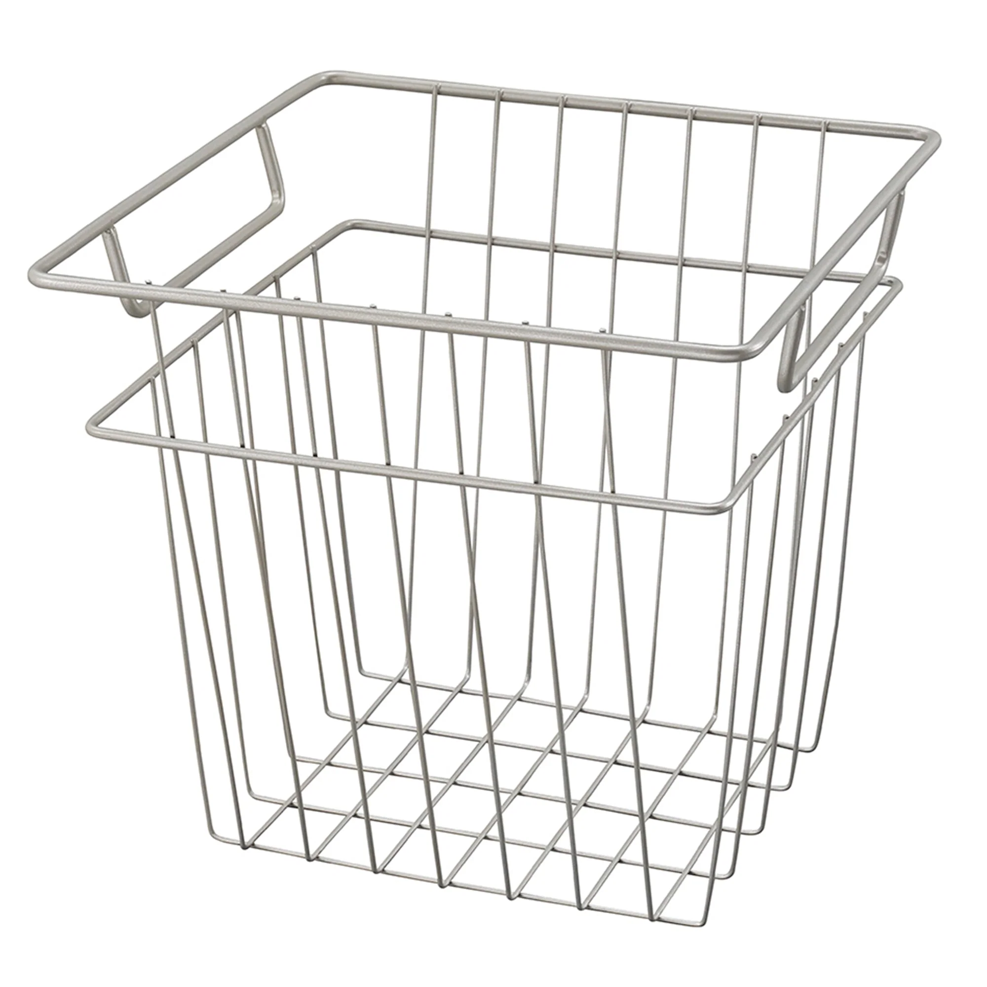 ClosetMaid Cubeicals 10.7"W x 10.2"H Steel Wire Storage Bin w/Handles, Nickel - Image 2