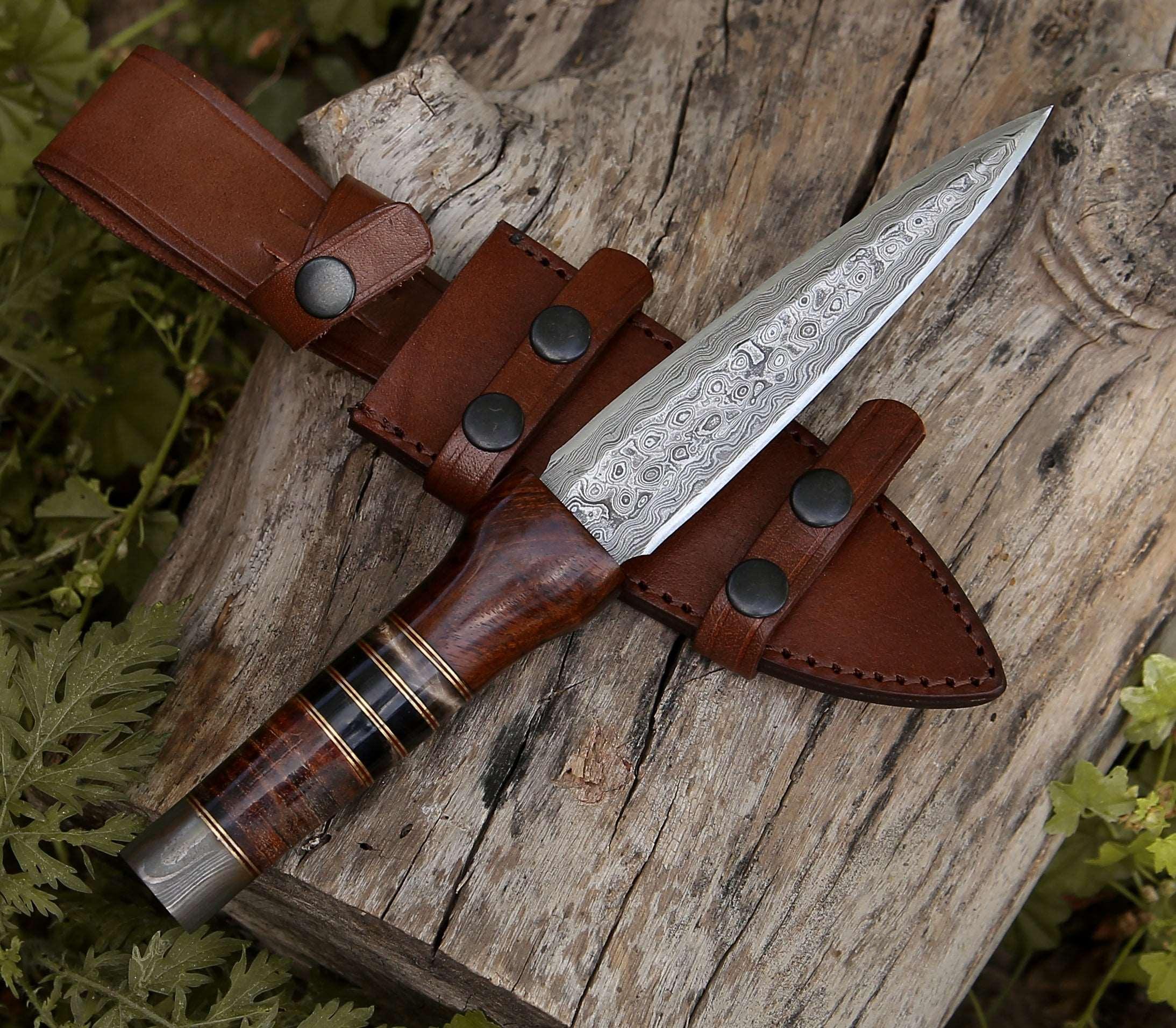 Cloud Damascus Dagger with Sheath - Image 10