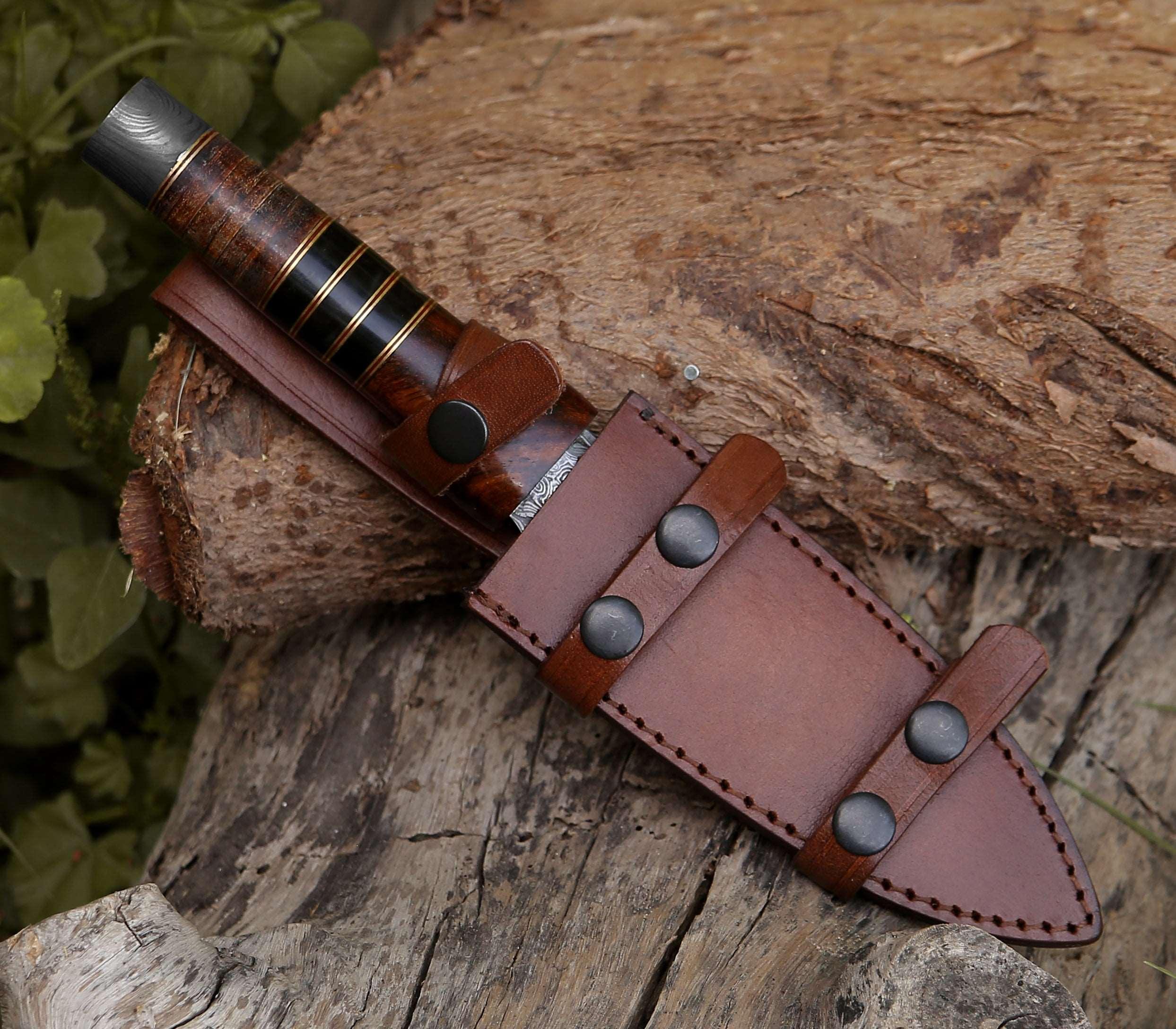 Cloud Damascus Dagger with Sheath - Image 11
