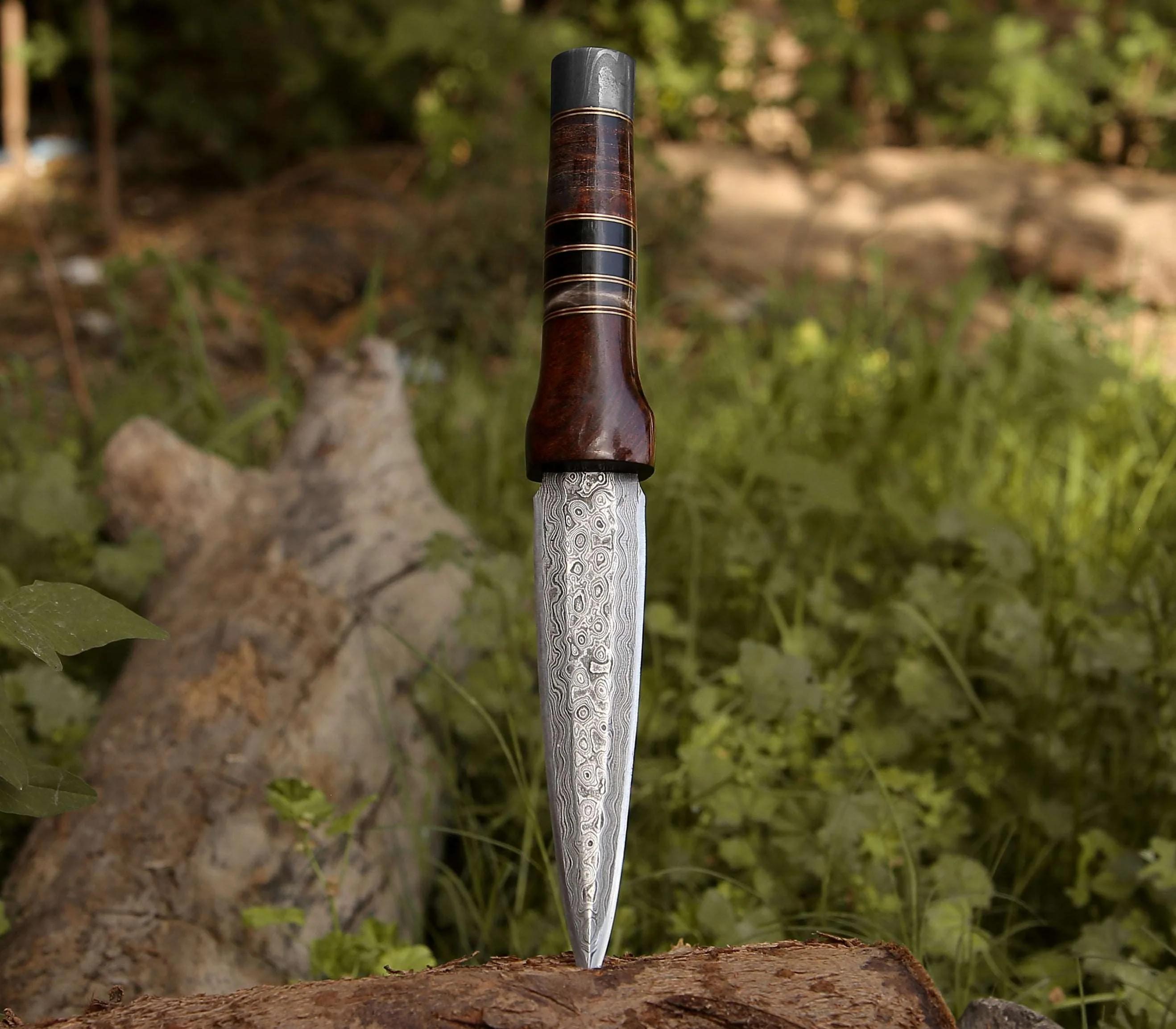 Cloud Damascus Dagger with Sheath - Image 2