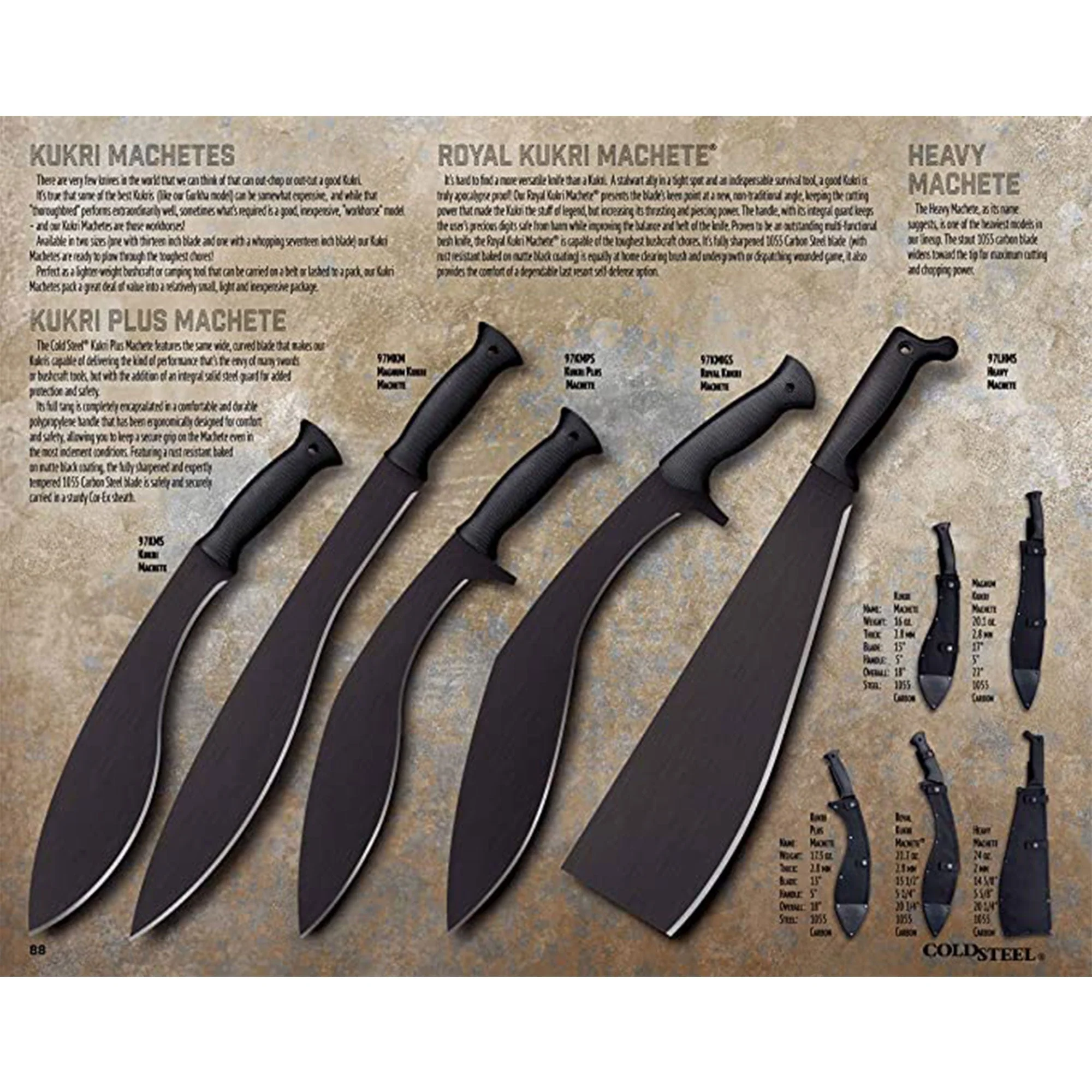Cold Steel Kukri Plus 18 Inch Survival Hunting Machete with Sheath (2 Pack) - Image 4