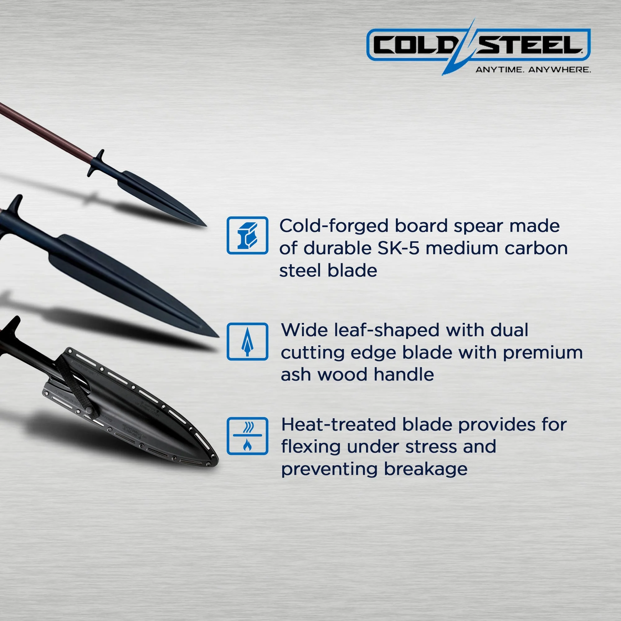 Cold Steel Medium Carbon SK 5 Steel Boar Hunting Spear with Ex Sheath (2 Pack) - Image 4